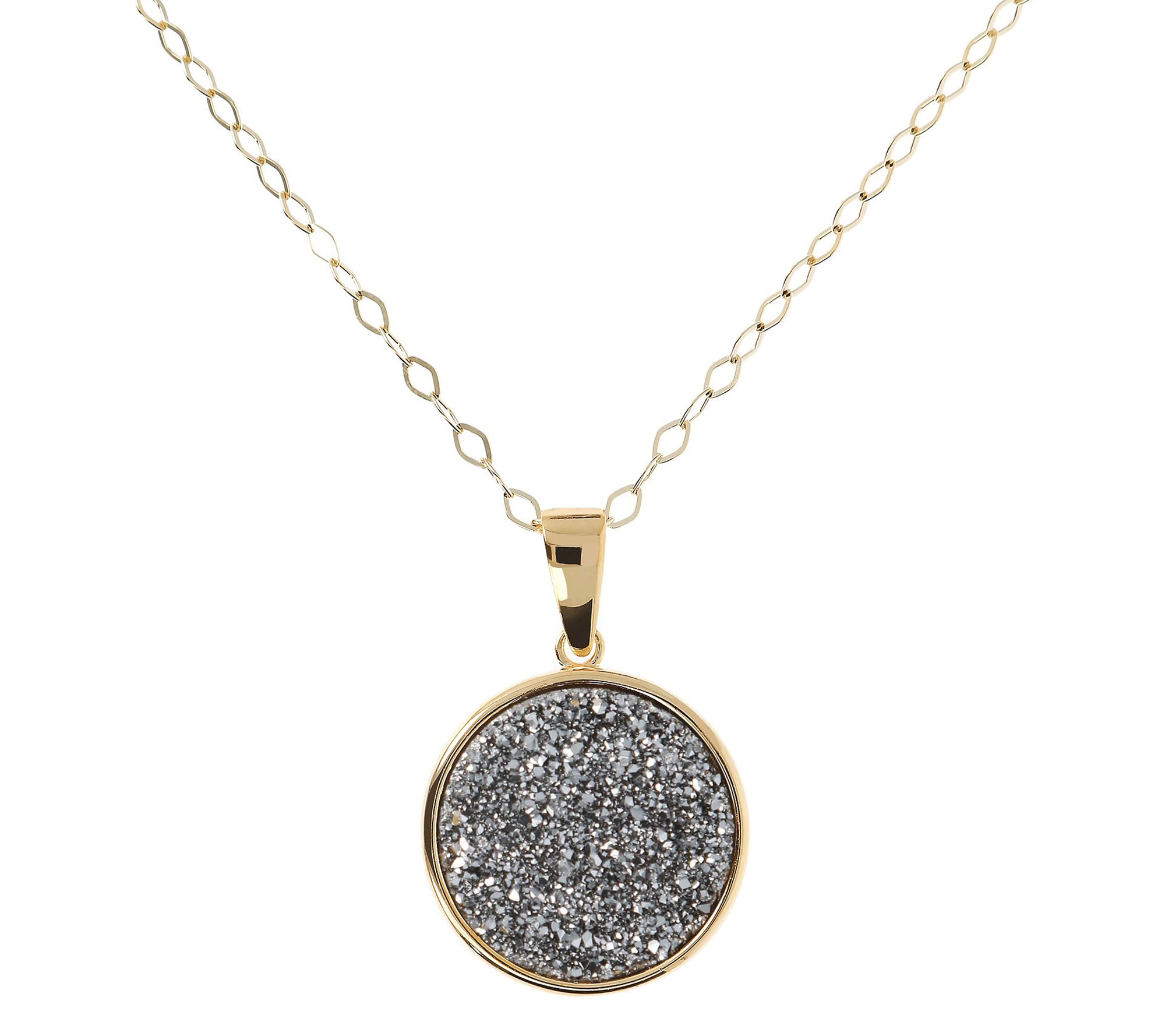Veronese 18K Clad Drusy Pendant w/ Chain