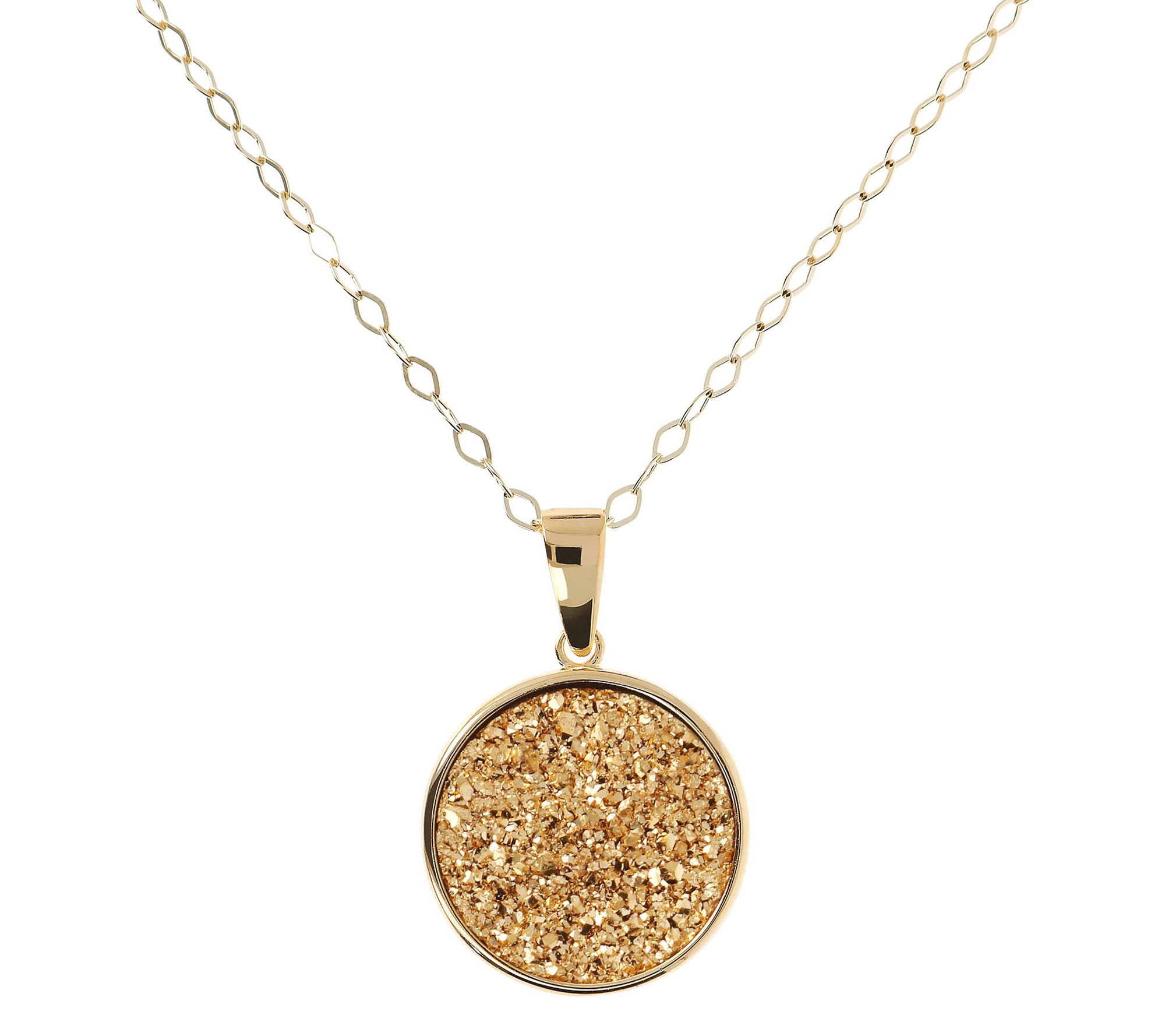 Veronese 18K Clad Drusy Pendant w/ Chain