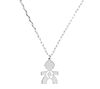 Italian Silver Boy Initial Pendant w/ Papercl ip Link Chain