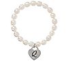 Honora Cultured Pearl White Initial Bracelet, Sterling