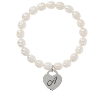 Honora Cultured Pearl White Initial Bracelet, Sterling - J403826