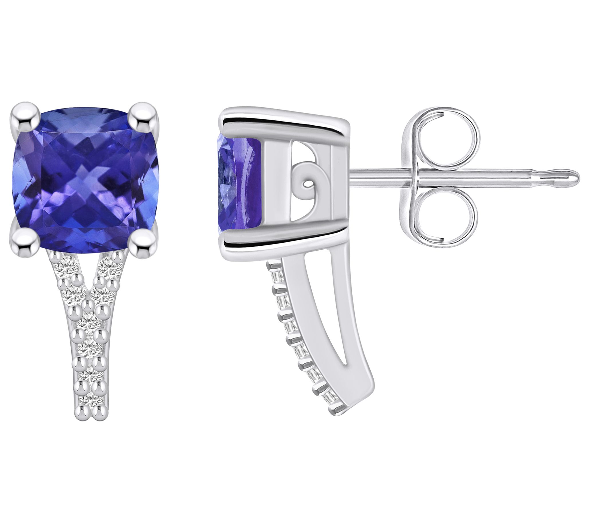 Affinity Gems 14K 2.00 cttw Tanzanite Diamond Accent Studs