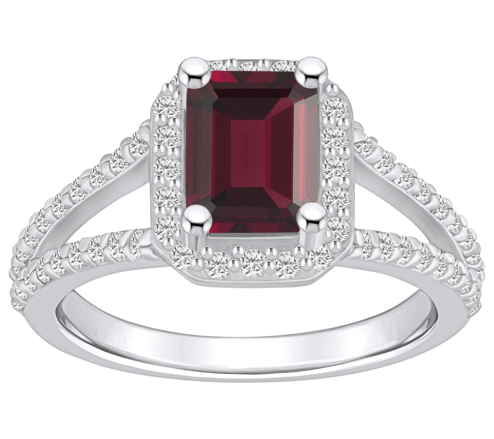Affinity Gems Emerald Cut Gemstone & Diamond Ring, 14K
