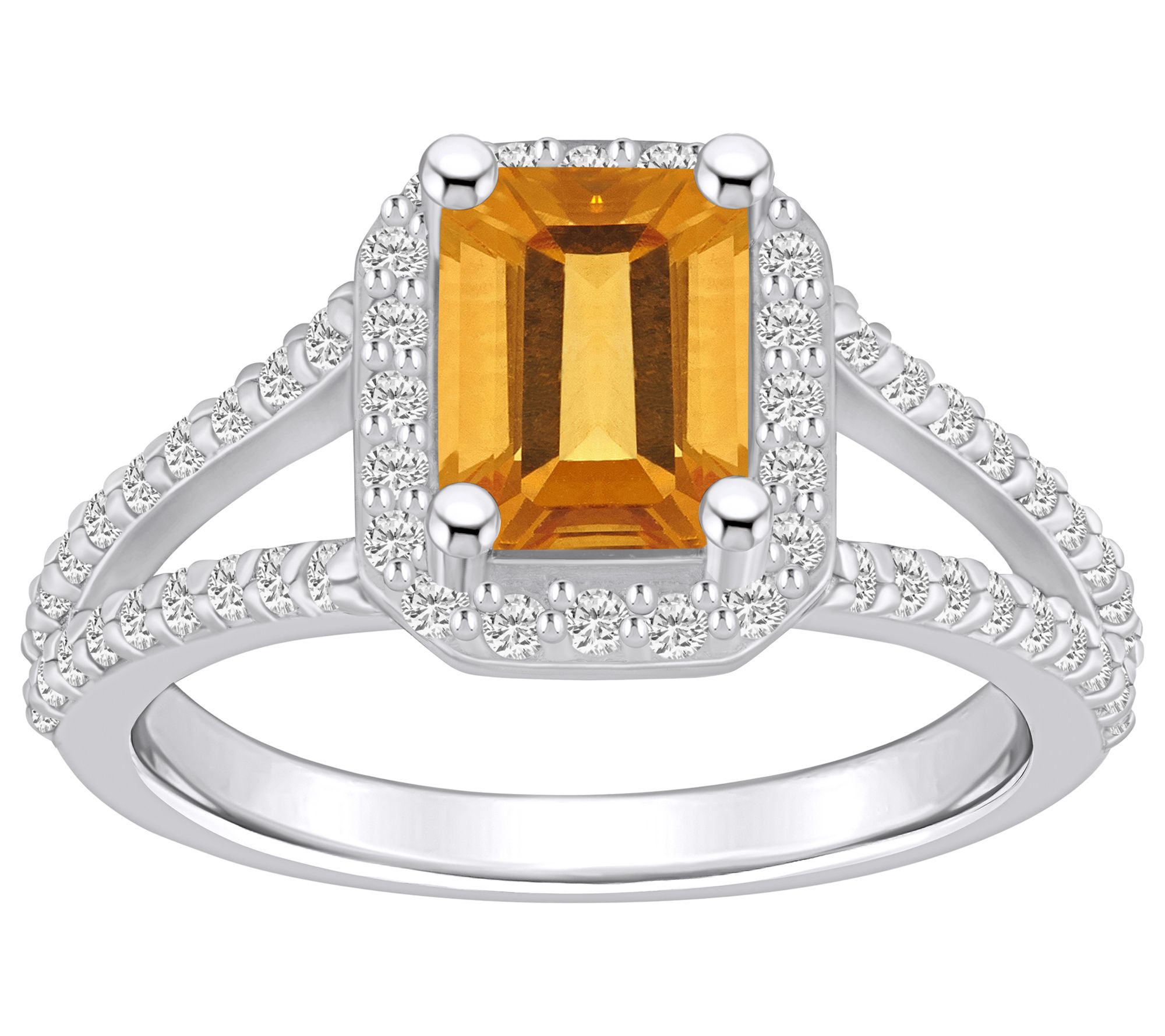 Affinity Gems Emerald Cut Gemstone & Diamond Ring, 14K