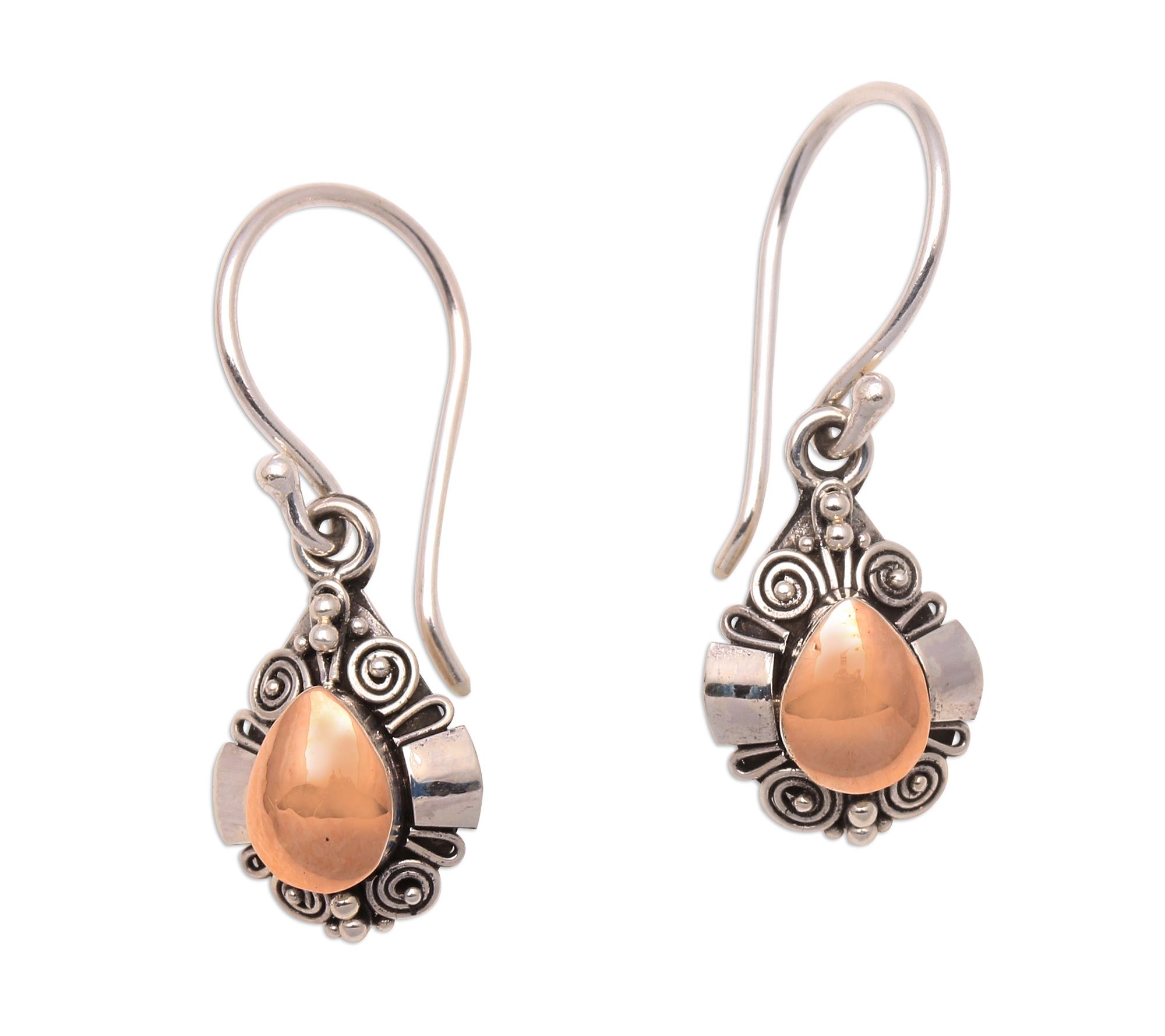 Novica Artisan Crafted Two-Tone Dangle Earrings
