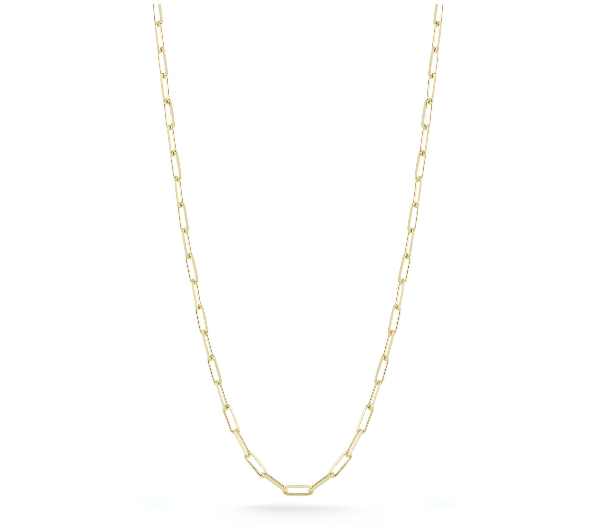 Luminosa Gold Oval Paperclip Link Chain Necklace, 14K