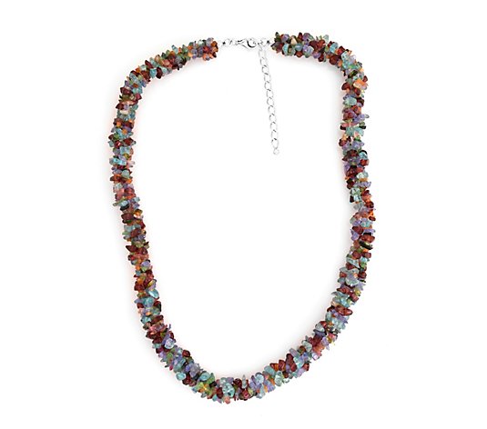 Sterling Silver Multi-Gemstone Beaded Necklace