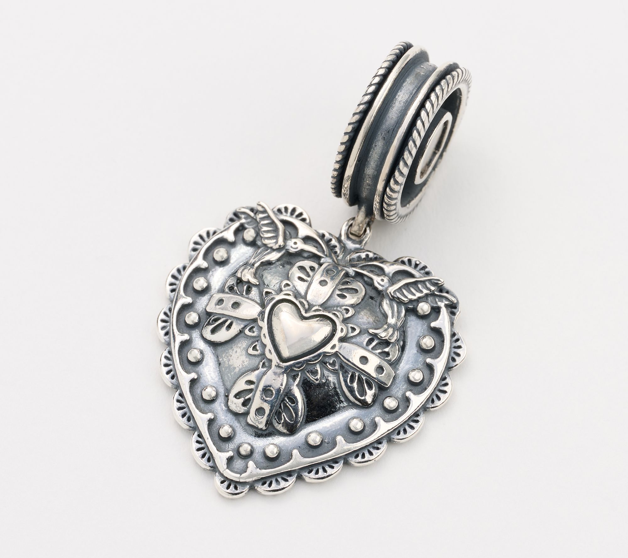 As Is American West Sterling Silver Rope Heart Pendant