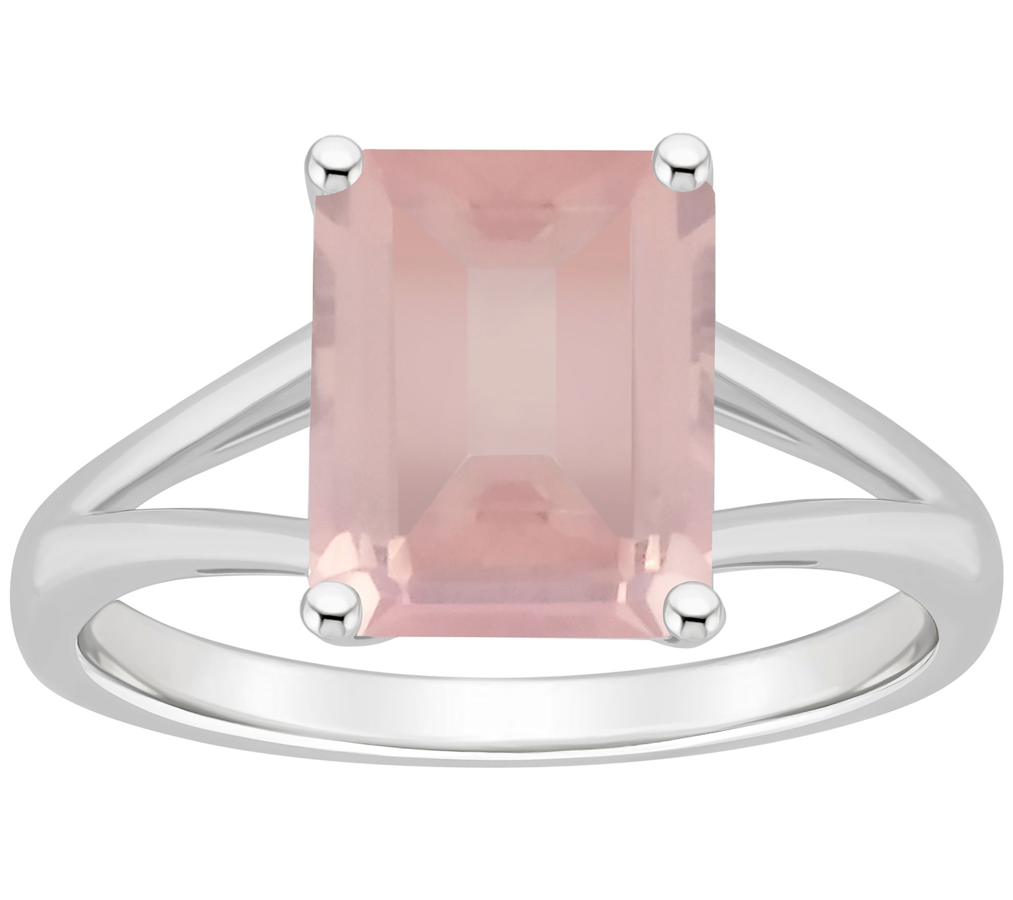 Affinity Gems Solitaire Emerald Cut Gemstone Ring, Sterling