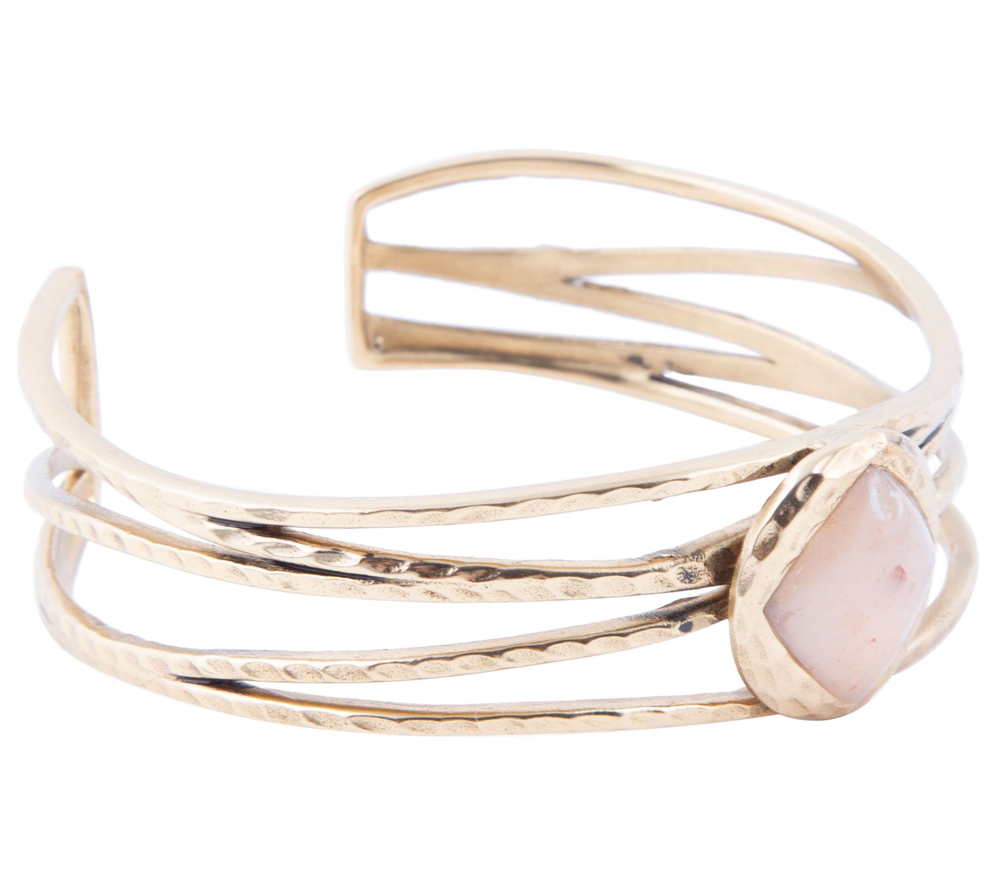 Barse Artisan Crafted Bronze Peach Moonstone Cuff