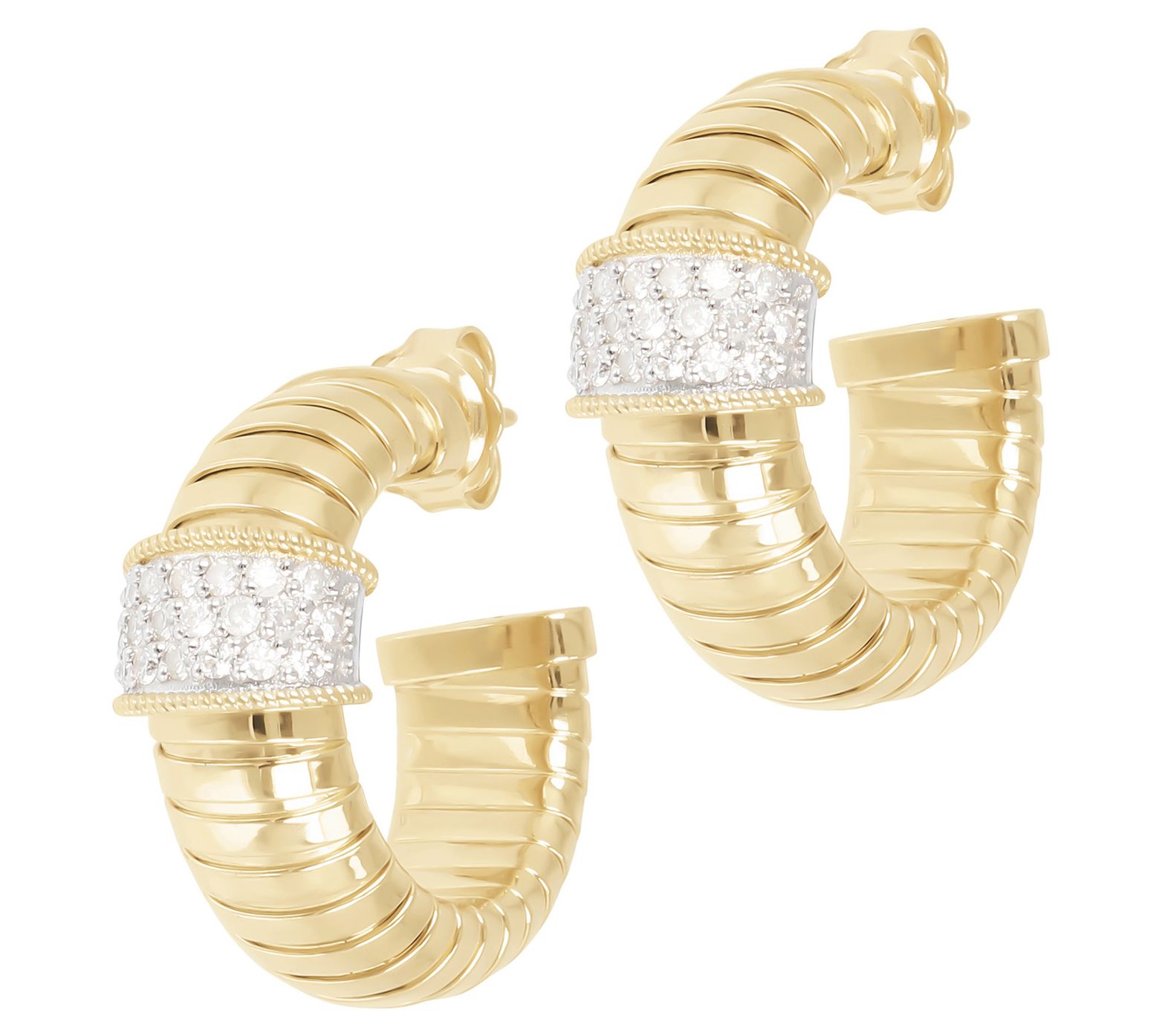 Alberto Milani 0.45 cttw Diamond Hoop Earrings, 14K Gold