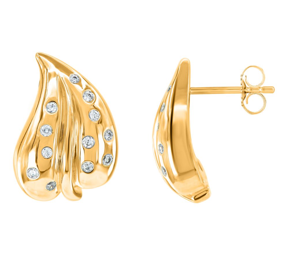 Affinity Diamond 0.25 ctttw Leaf Stud Earrings,14K Gold
