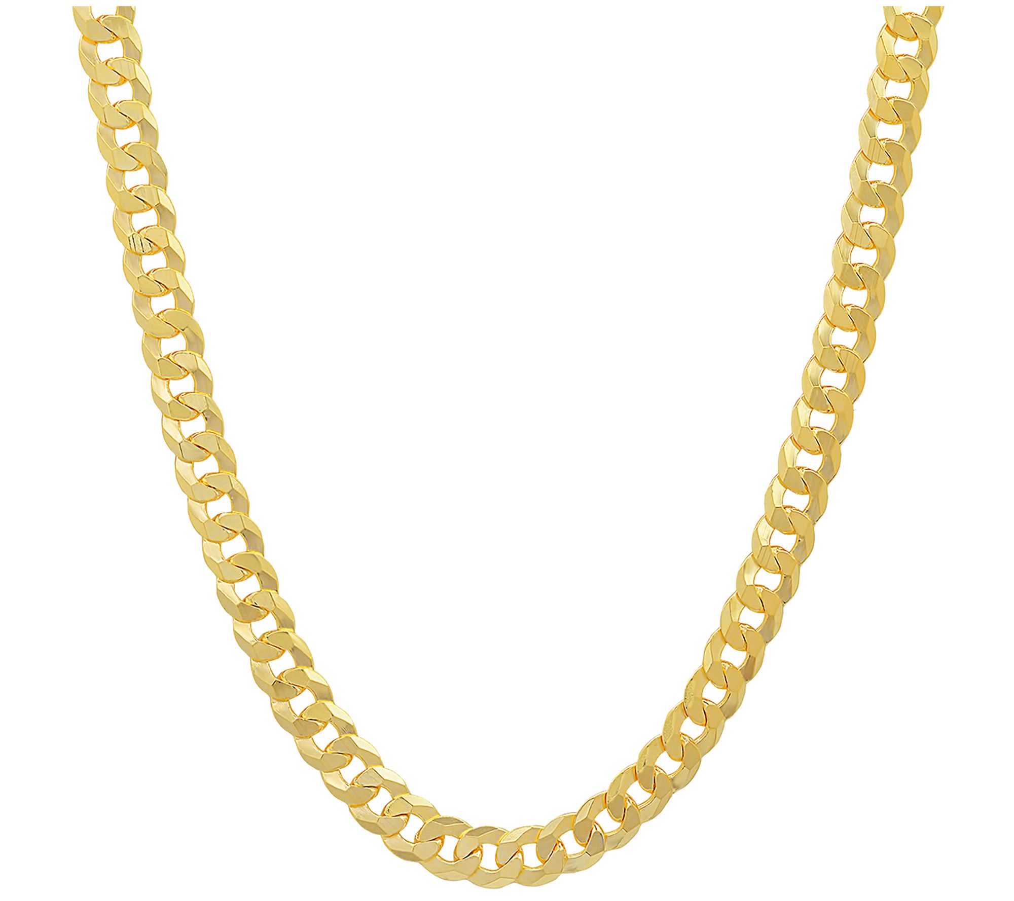 Silver Style Diamond Cut 24" Thick Curb Chain,Sterling