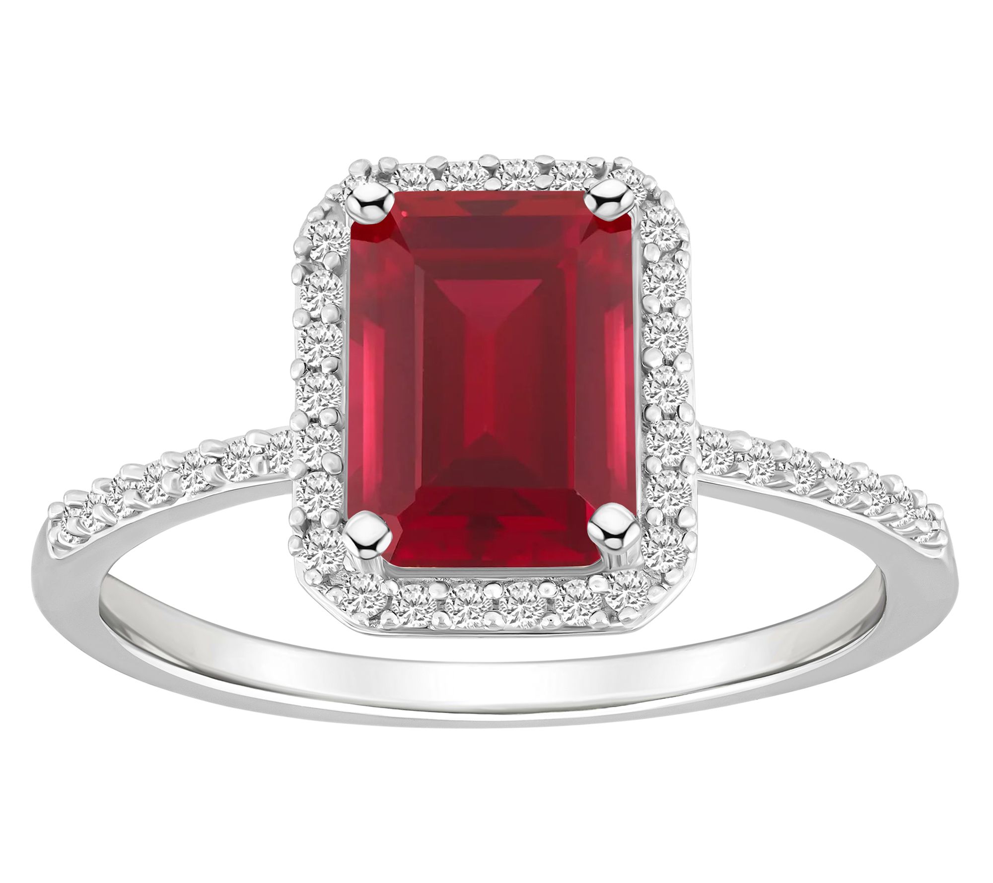 Affinity Gems Emerald Cut Created Gemstone Ring, 10K Gold