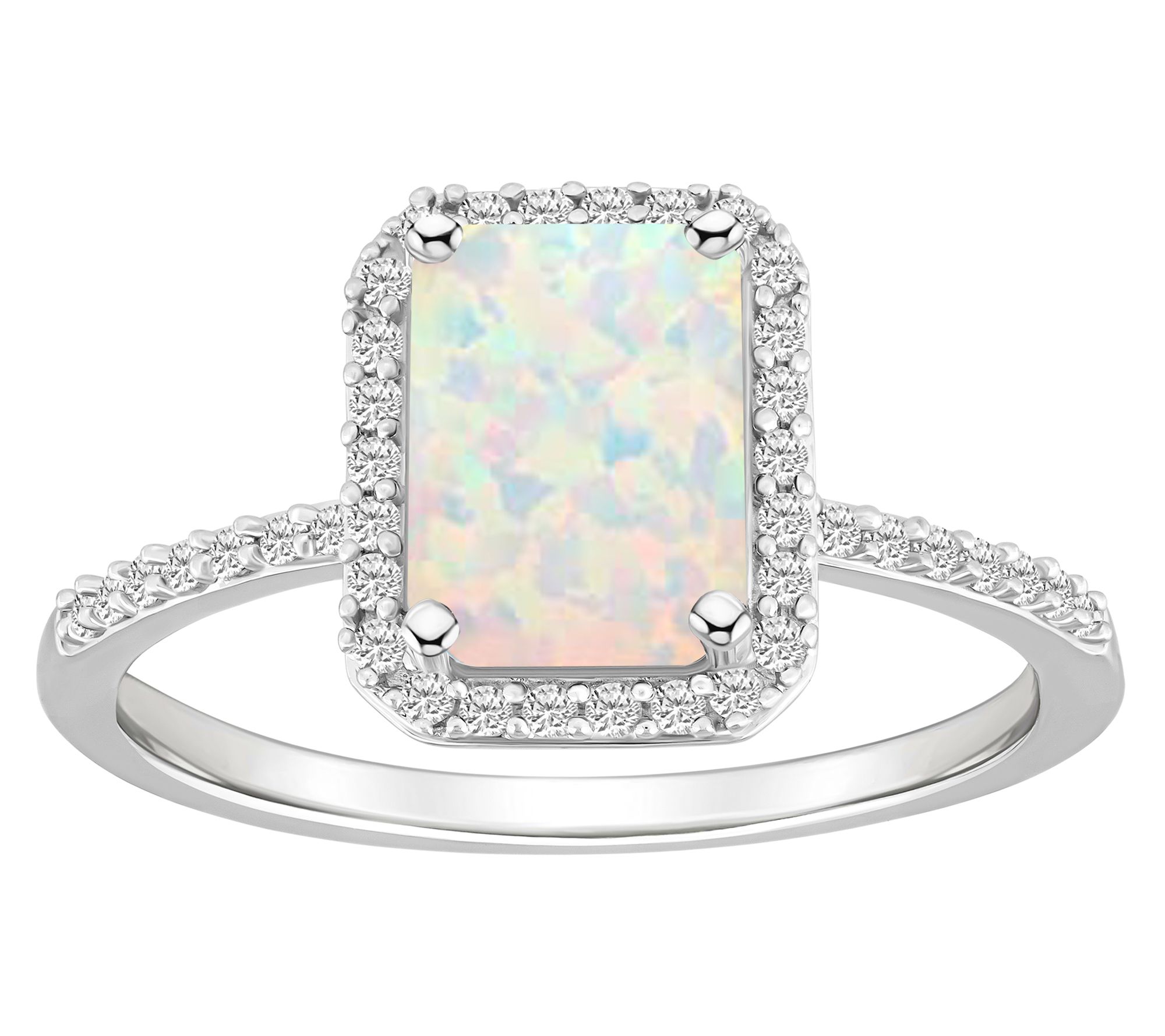 Affinity Gems Emerald Cut Created Gemstone Ring, 10K Gold