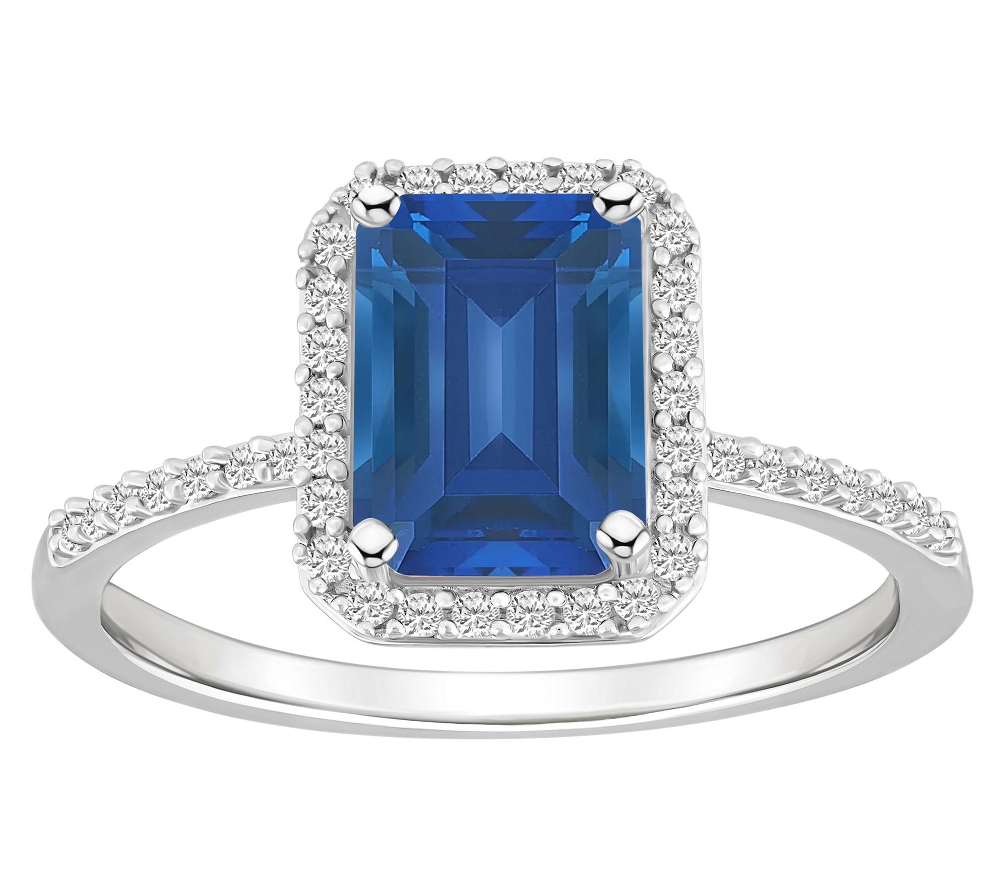 Affinity Gems Emerald Cut Created Gemstone Ring, 10K Gold