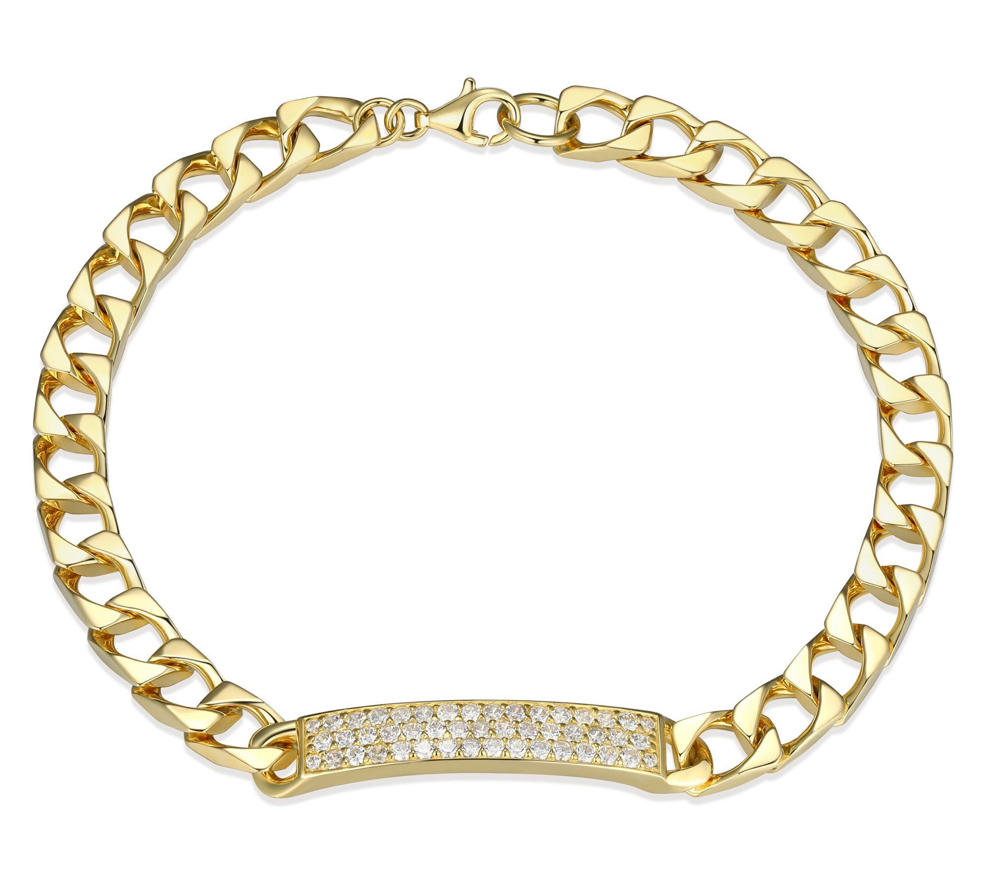 Diamonique Men' s 1.75 cttw Cub an Link Bracele t, Sterling