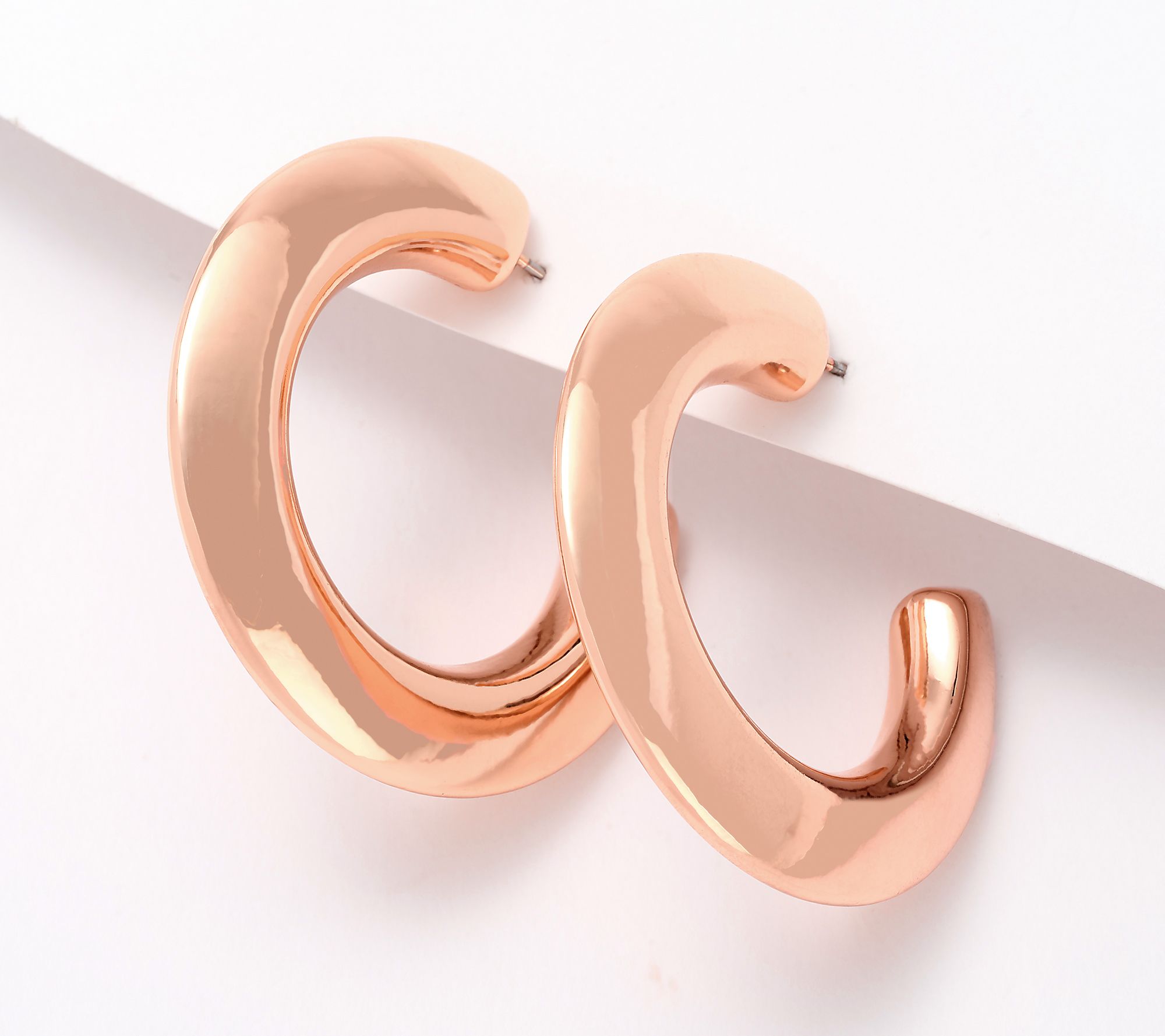 "As Is" Joan Rivers Knife Edge Hoop Earring