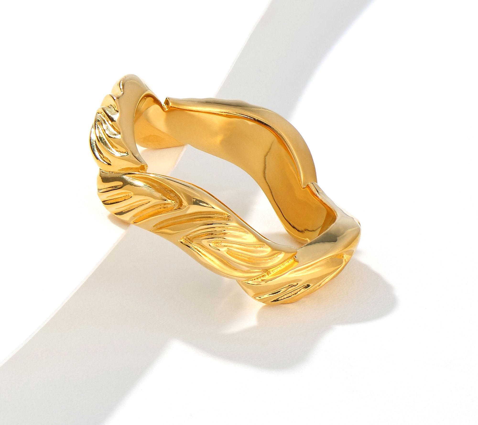 "As Is" Christian James by Scott Grimes 18K Gold Clad Ripple Ring