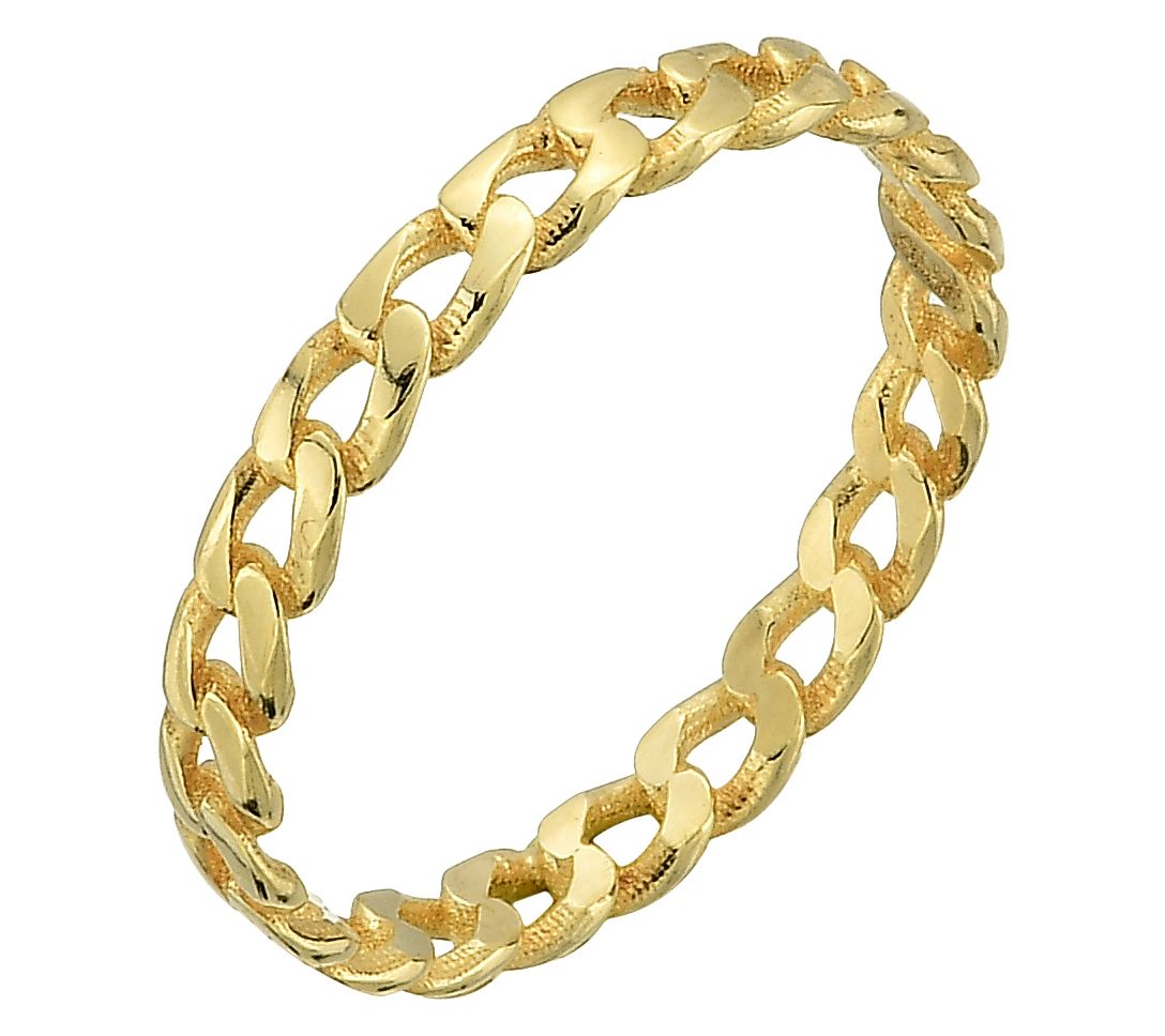 Adorna 14K Gold Curb Design Polished Band Ring