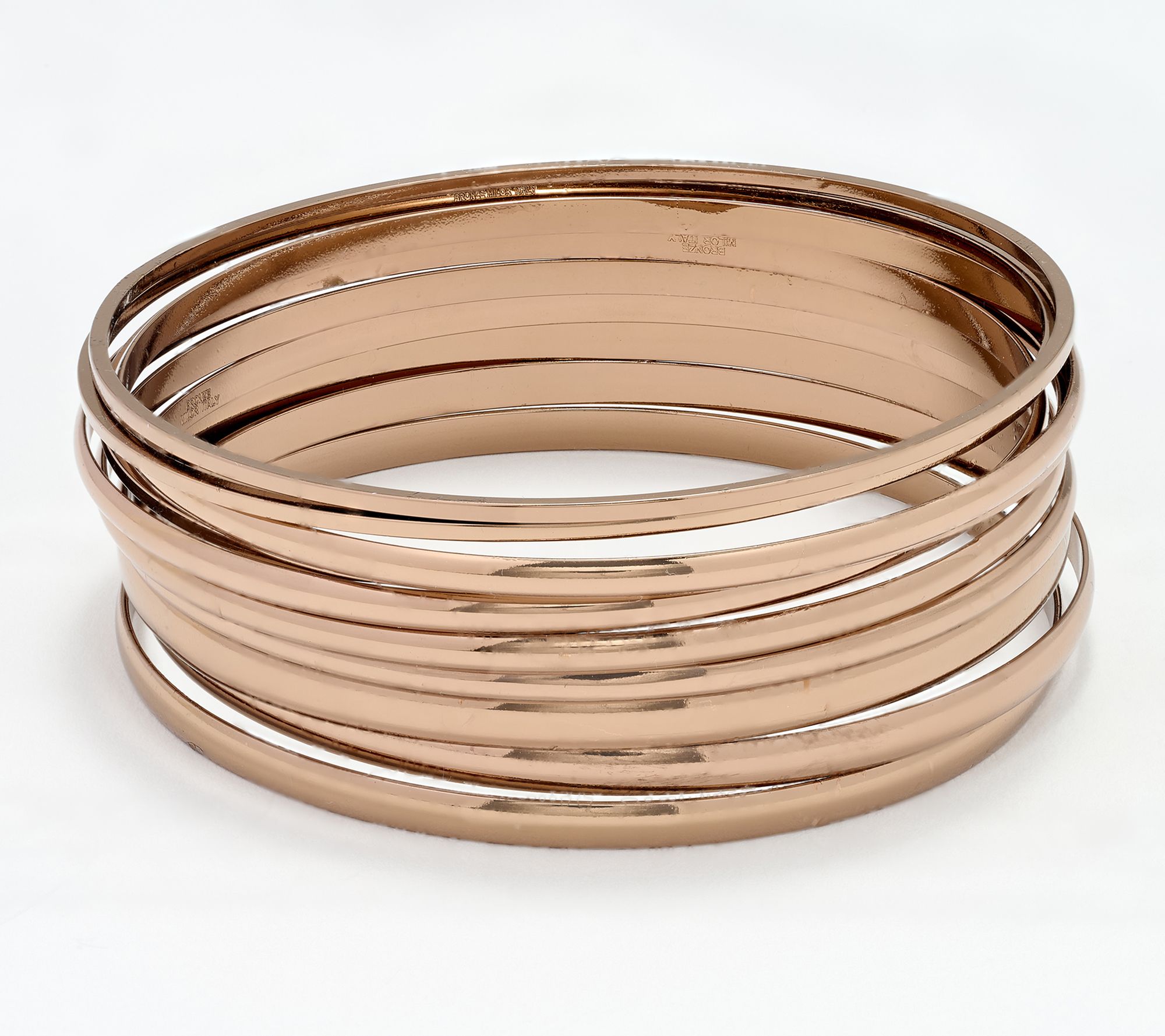 David Markstein Premiere Bronze Set of 10 Luxe Slip On Bangles