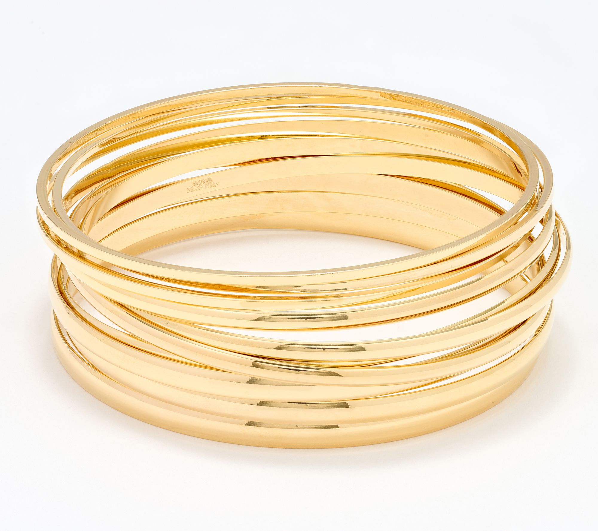David Markstein Premiere Bronze Set of 10 Luxe Slip On Bangles