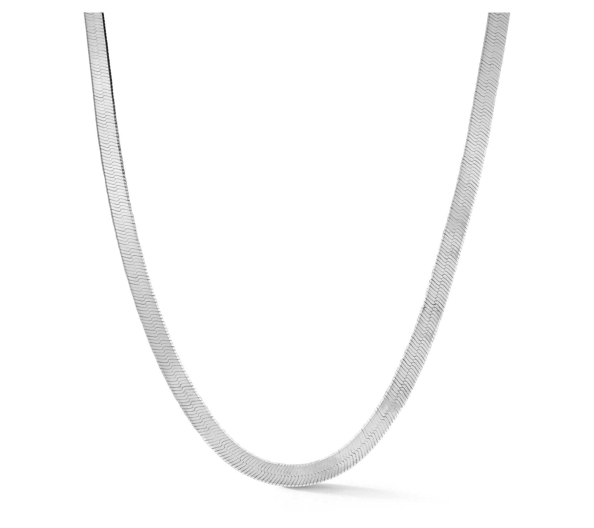 Italian Silver 20" Herringbone Necklace, Sterling