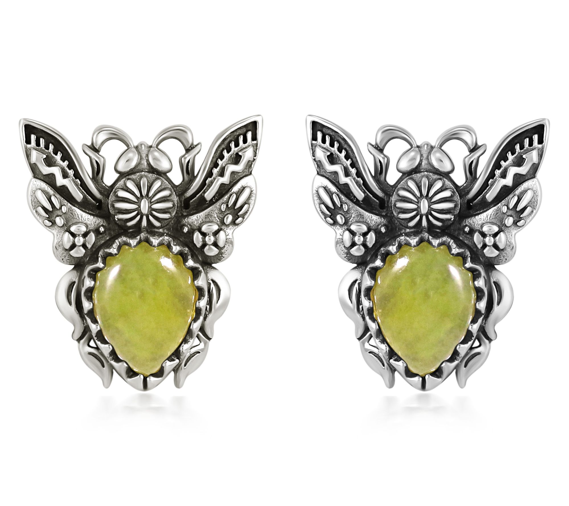 American West Sterling Silver Bumblebee Gemstone Stud Earrings