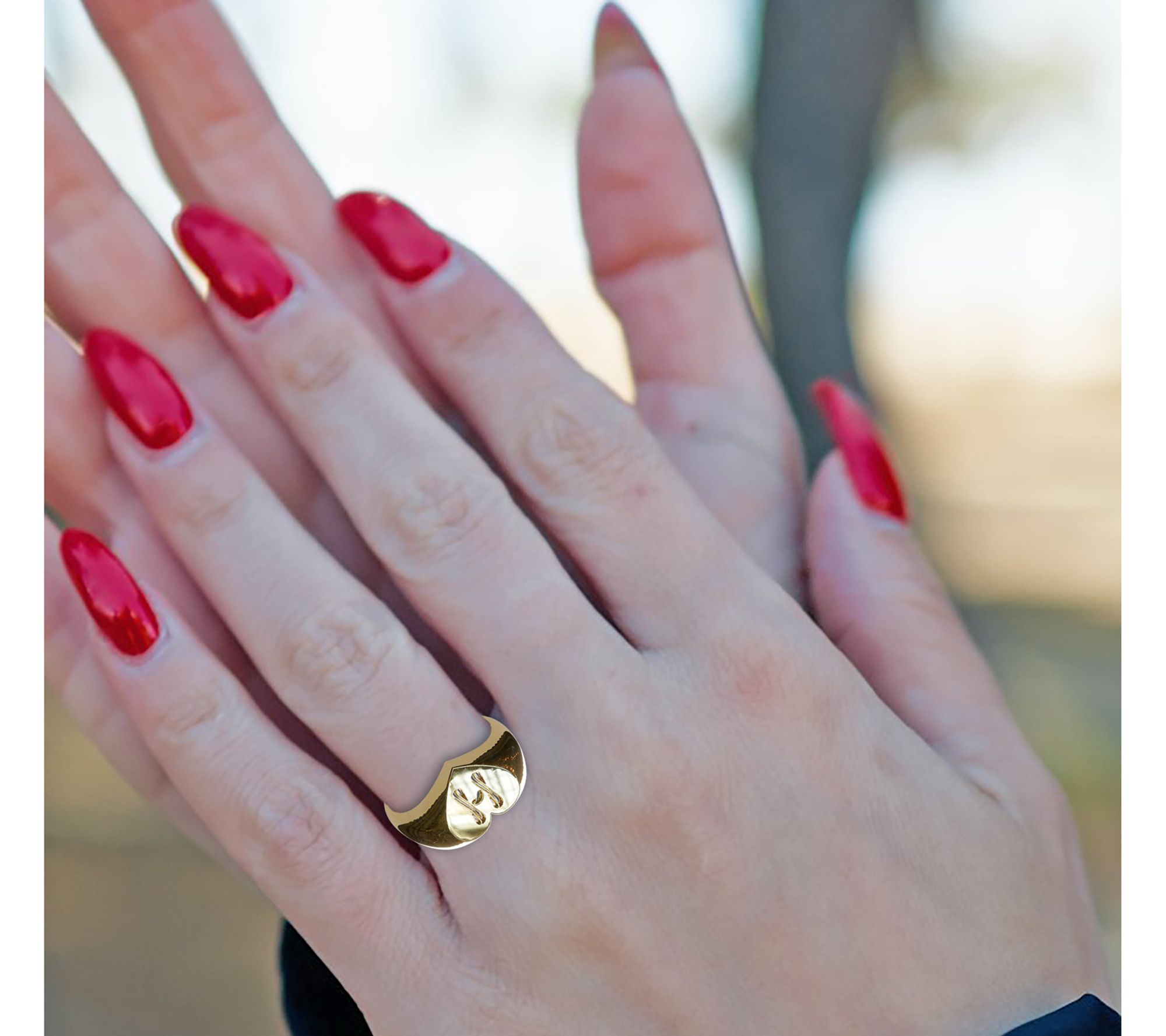 luijewelry heart ring 11号 Lex & Lu 14k Yellow and Rose Gold w/Rhodium Love Heart Ring