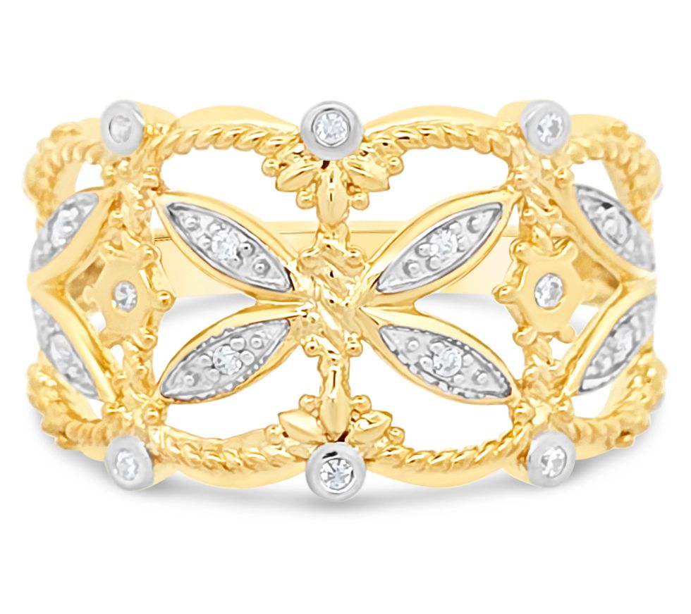 Ariva 18K Gold Clad Diamonique Gilded Open BandRing