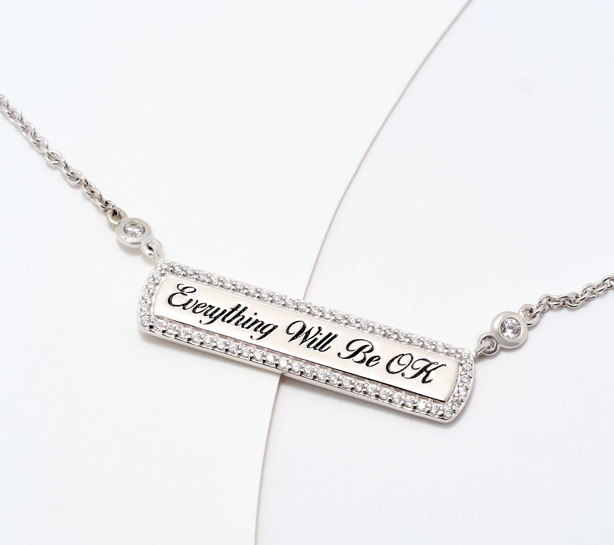 Diamonique x Jennifer Miller "Everything Will Be Ok" Necklace