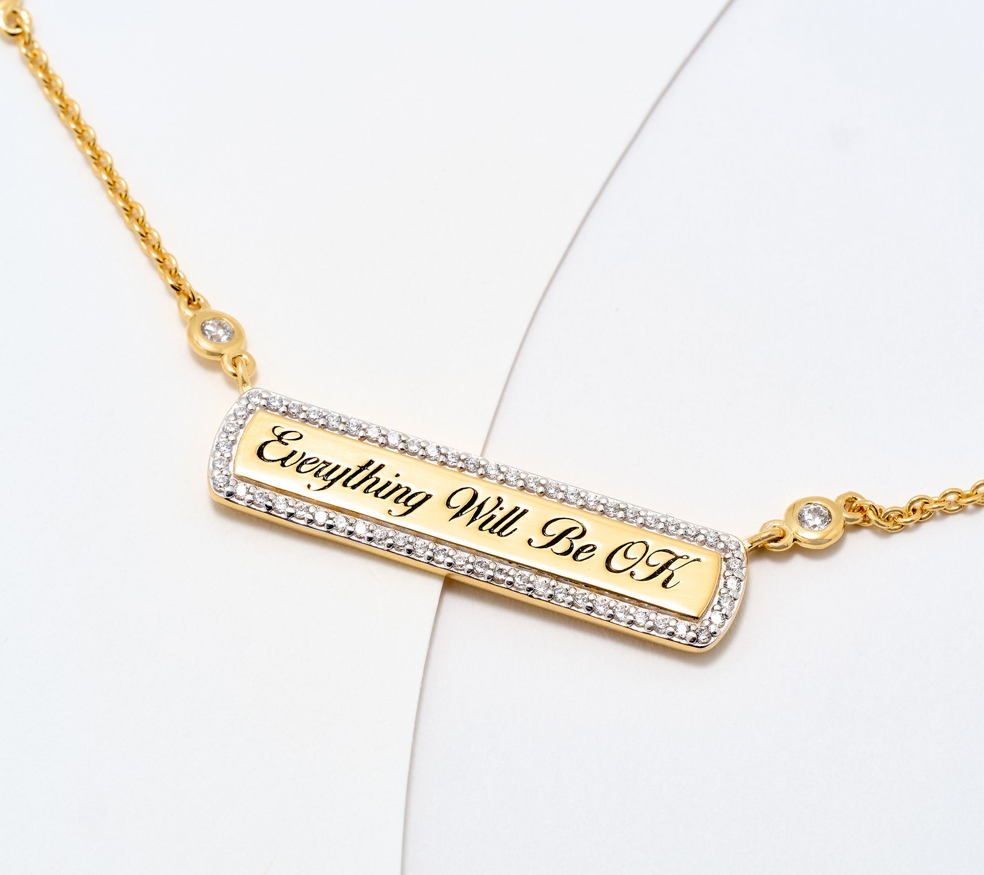 Diamonique x Jennifer Miller "Everything Will Be Ok" Necklace