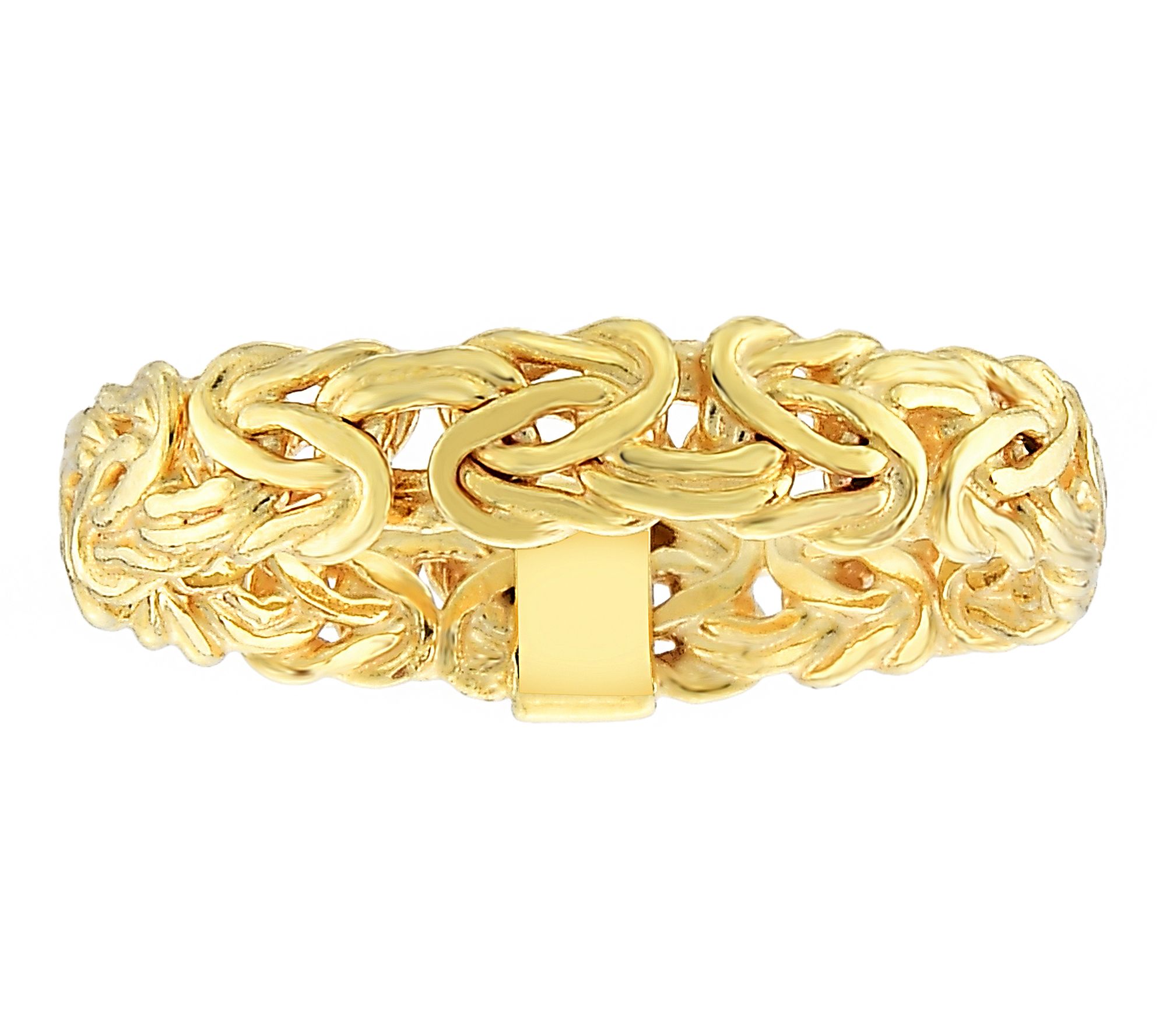 Silver Style 4mm Solid Byzantine Polished BandRing, Sterling