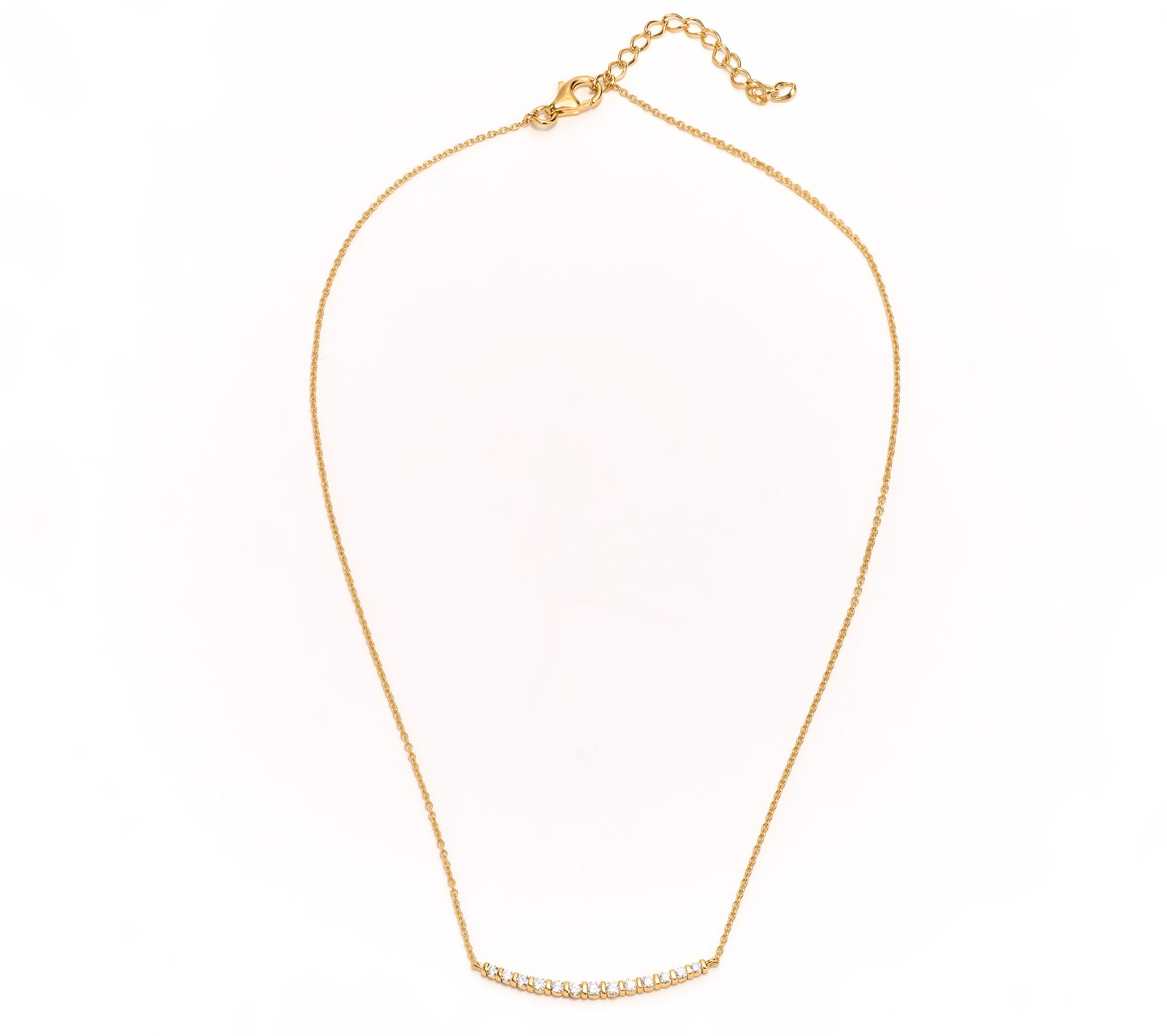  Fire Light Lab Grown Diamond 0.5 cttw Graduated Smile Necklace