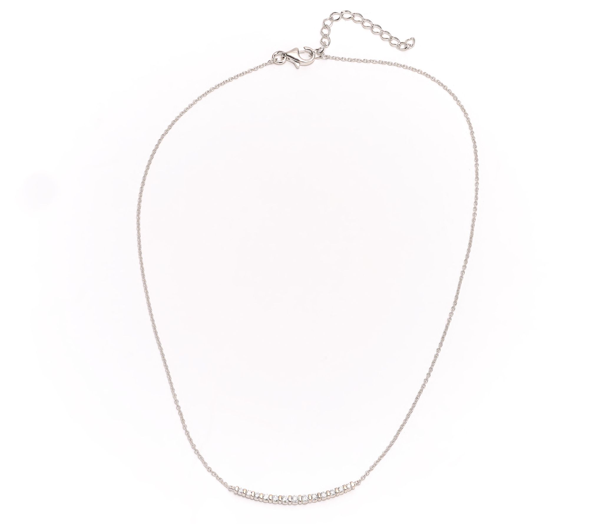 Fire Light Lab Grown Diamond 0.5 cttw Graduated Smile Necklace