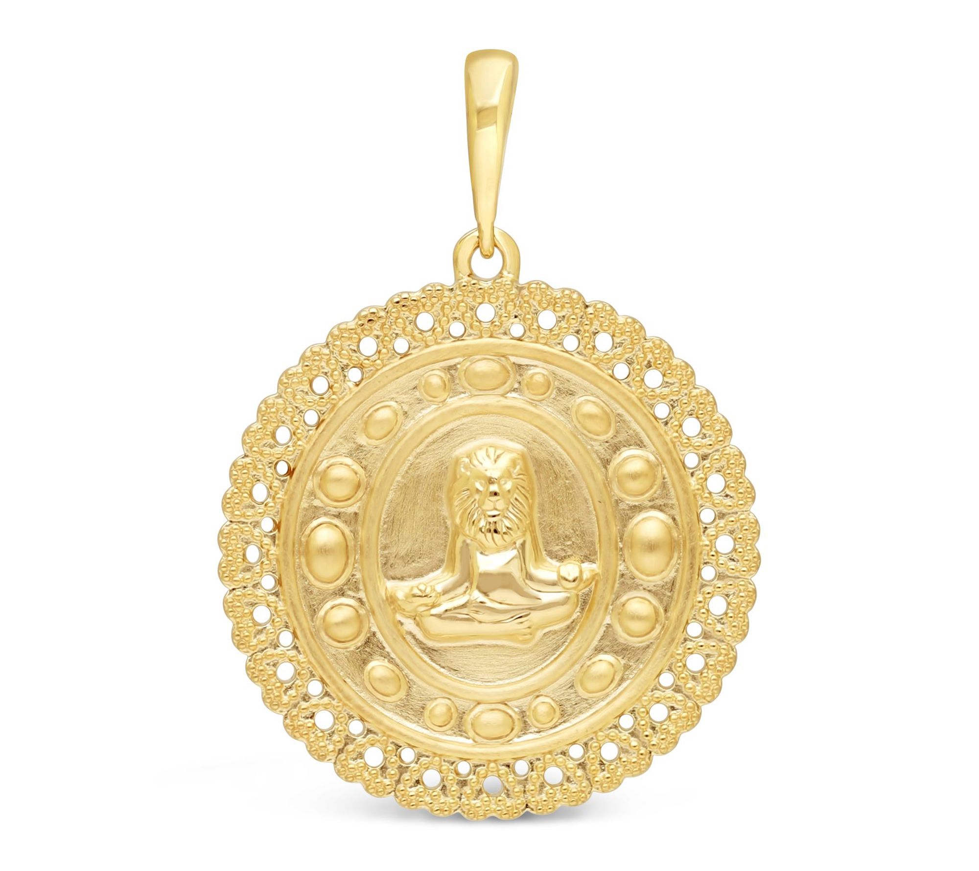 Goddaughters 14K Gold Clad Zen Lion Medallion Enhancer