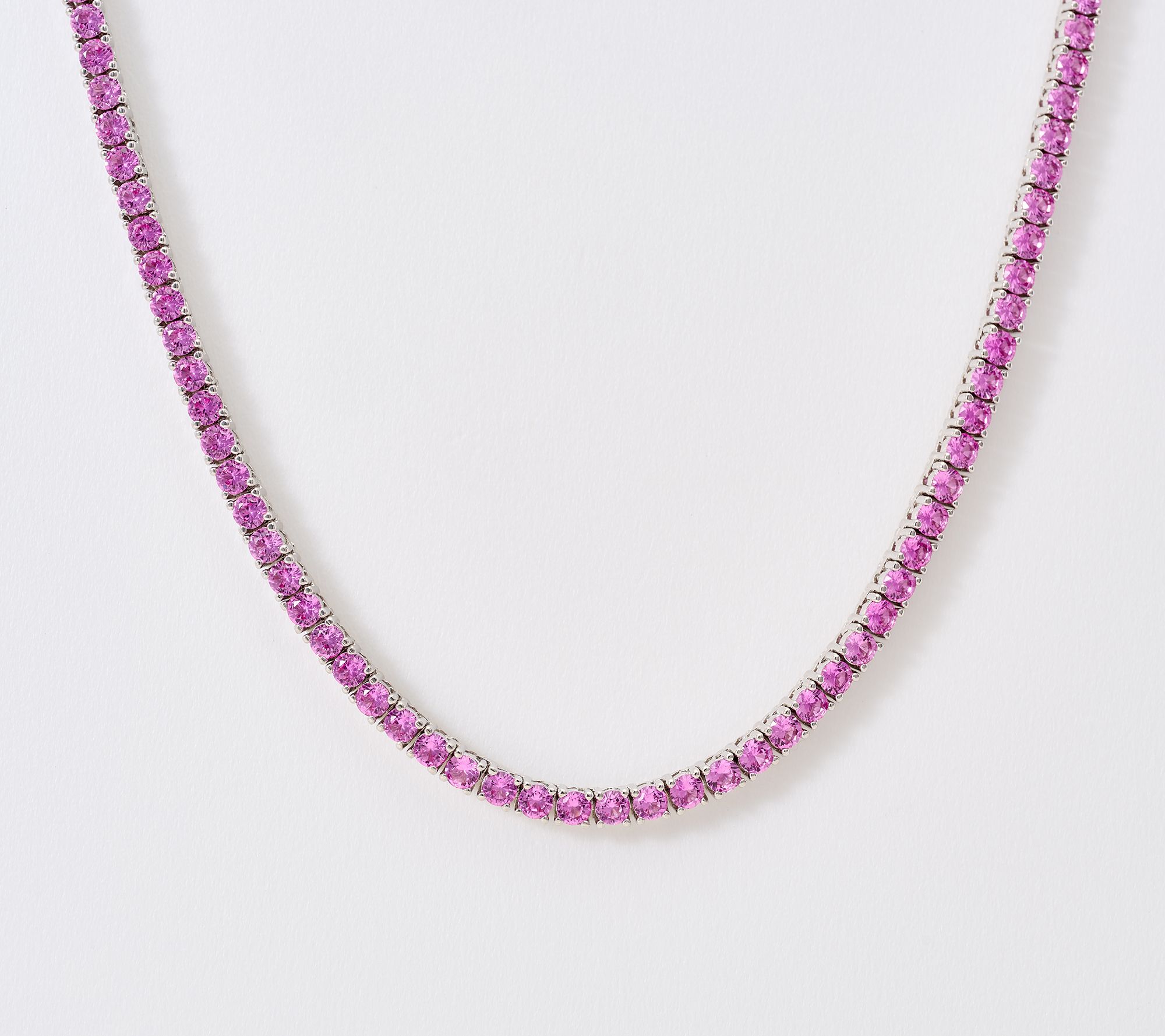 Diamonique Italia Pink Tennis Necklace Bronze