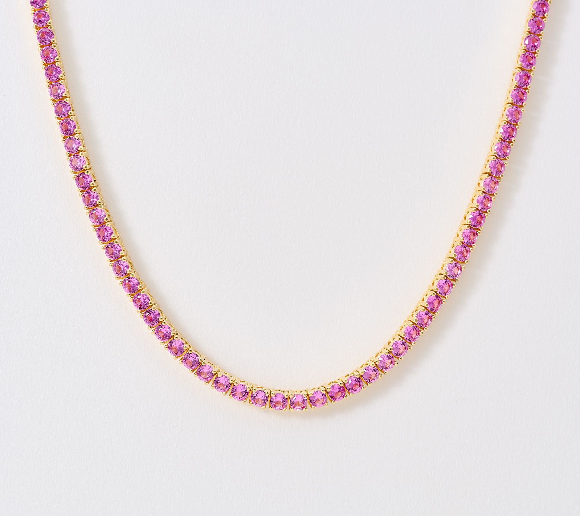 Diamonique Italia Pink Tennis Necklace Bronze