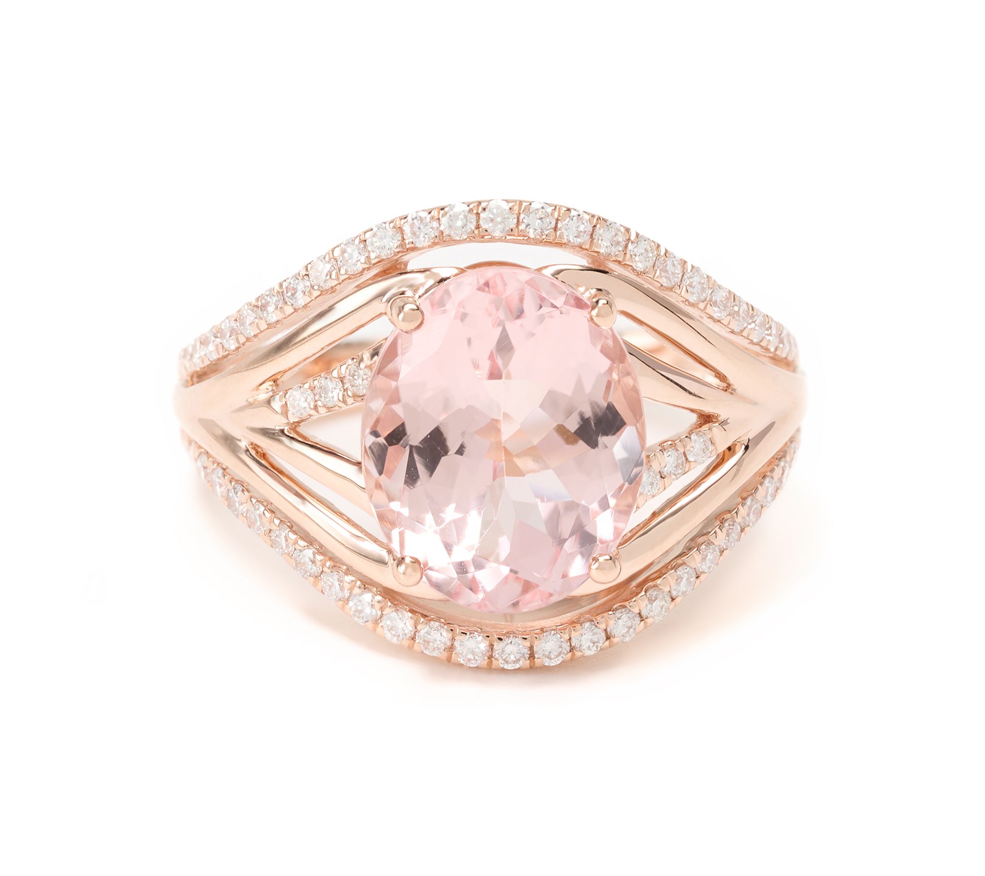 Color by Jeff Moseley Pink Morganite Center Stone Ring, 14K Gold