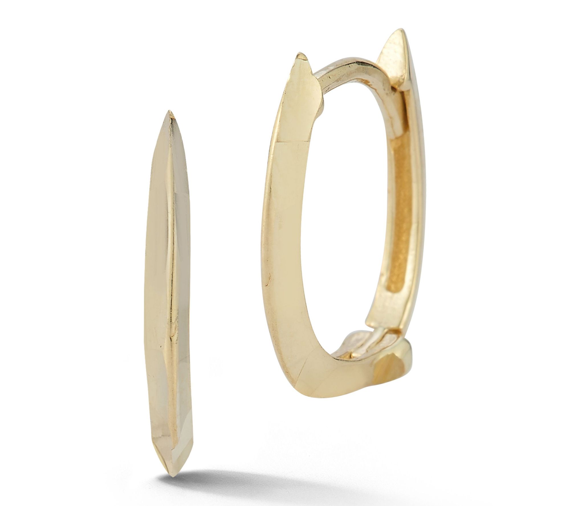 Luminosa Gold Thin Knife-Edge Hoop Earrings, 14K