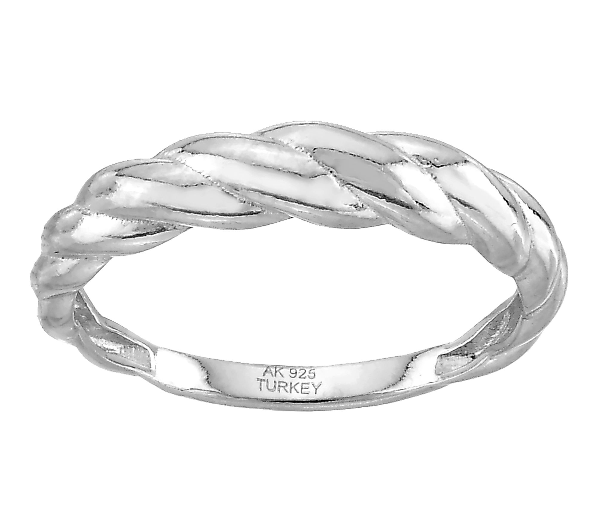 Silver Style Twisted Domed Polished Ring, Sterling