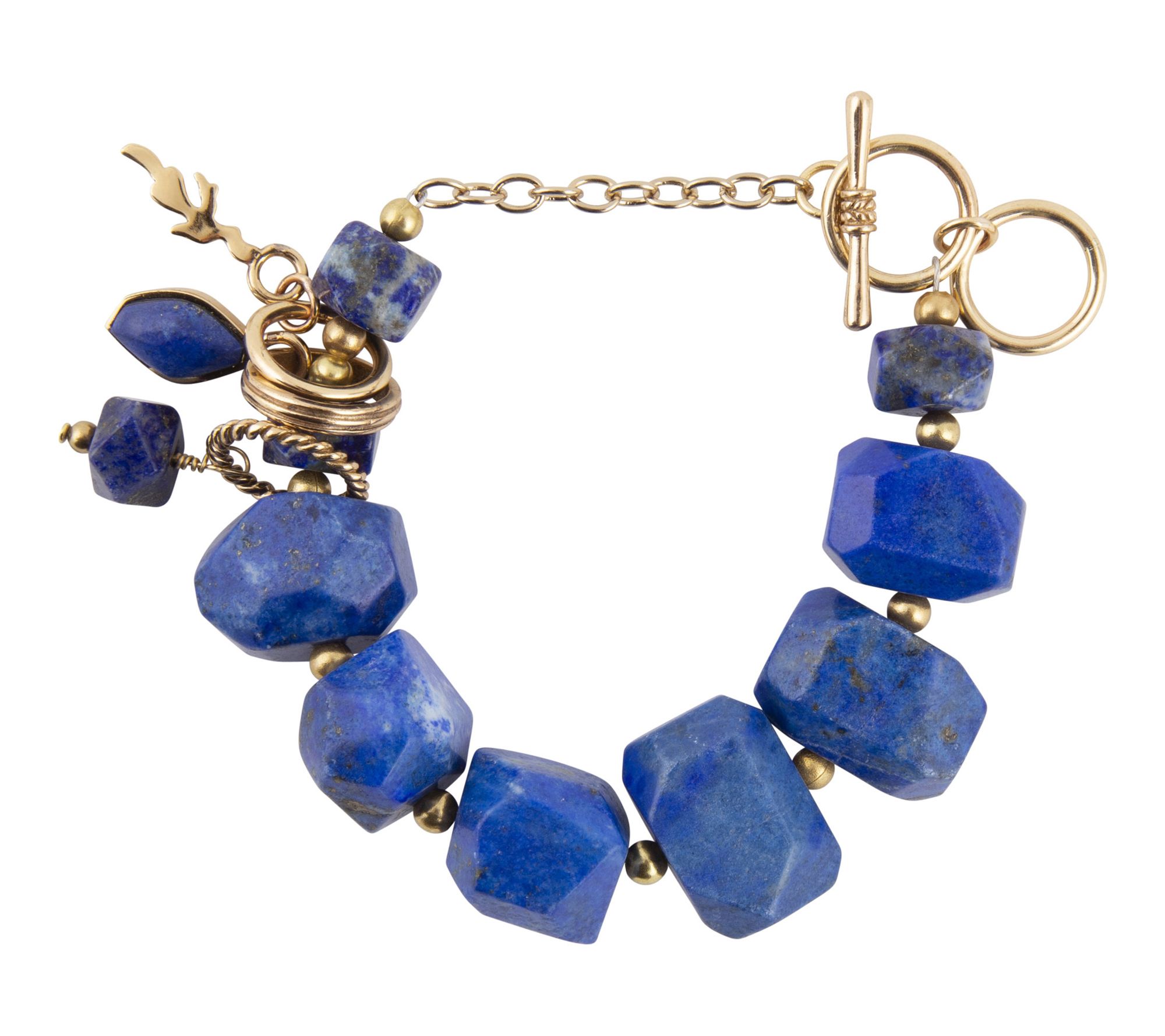 Barse Artisan Crafted Azul Blue Lapis Chunky Link Bracelet
