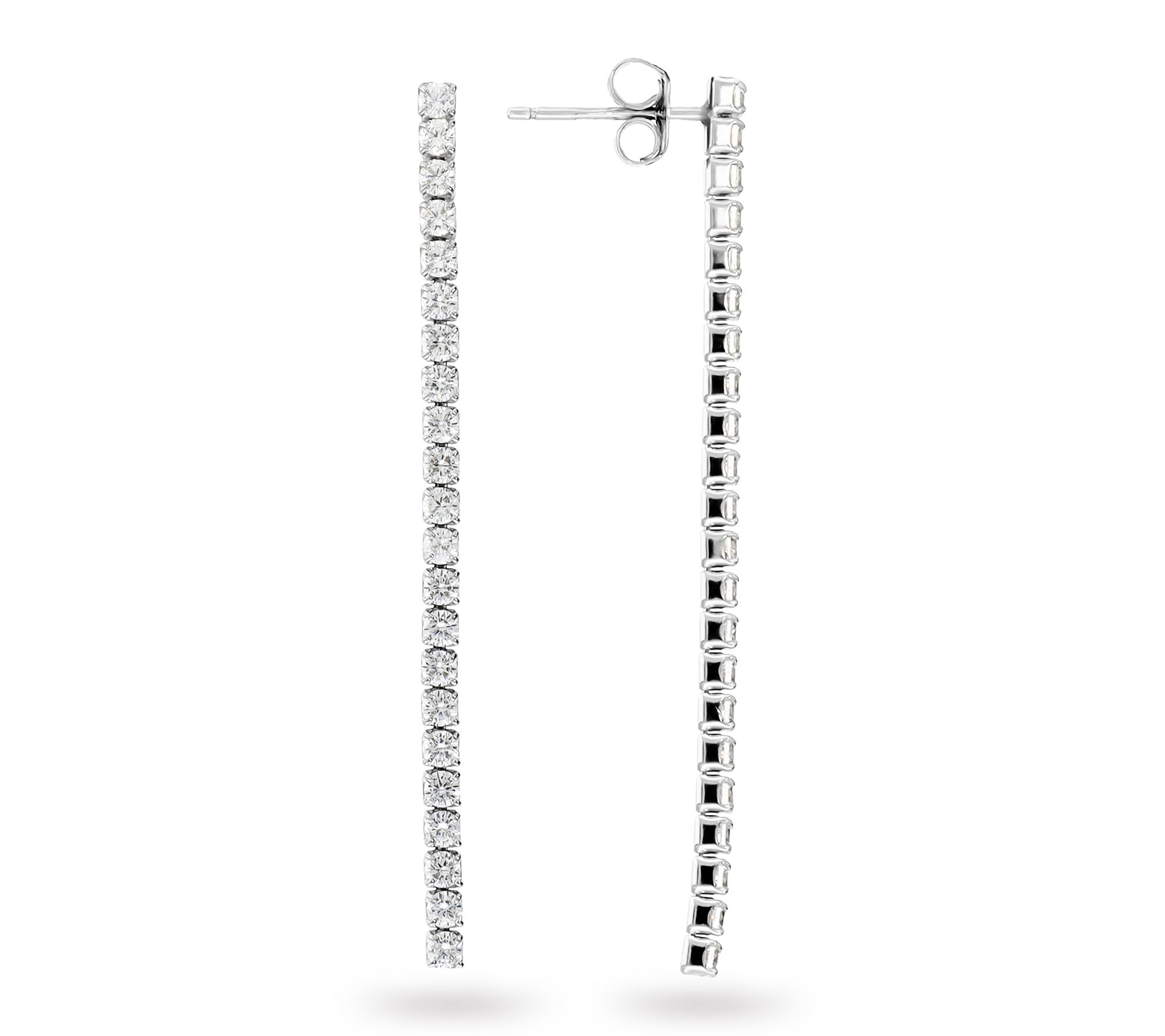 Diamonique Tennis Dangle Earrings, Sterling Silver