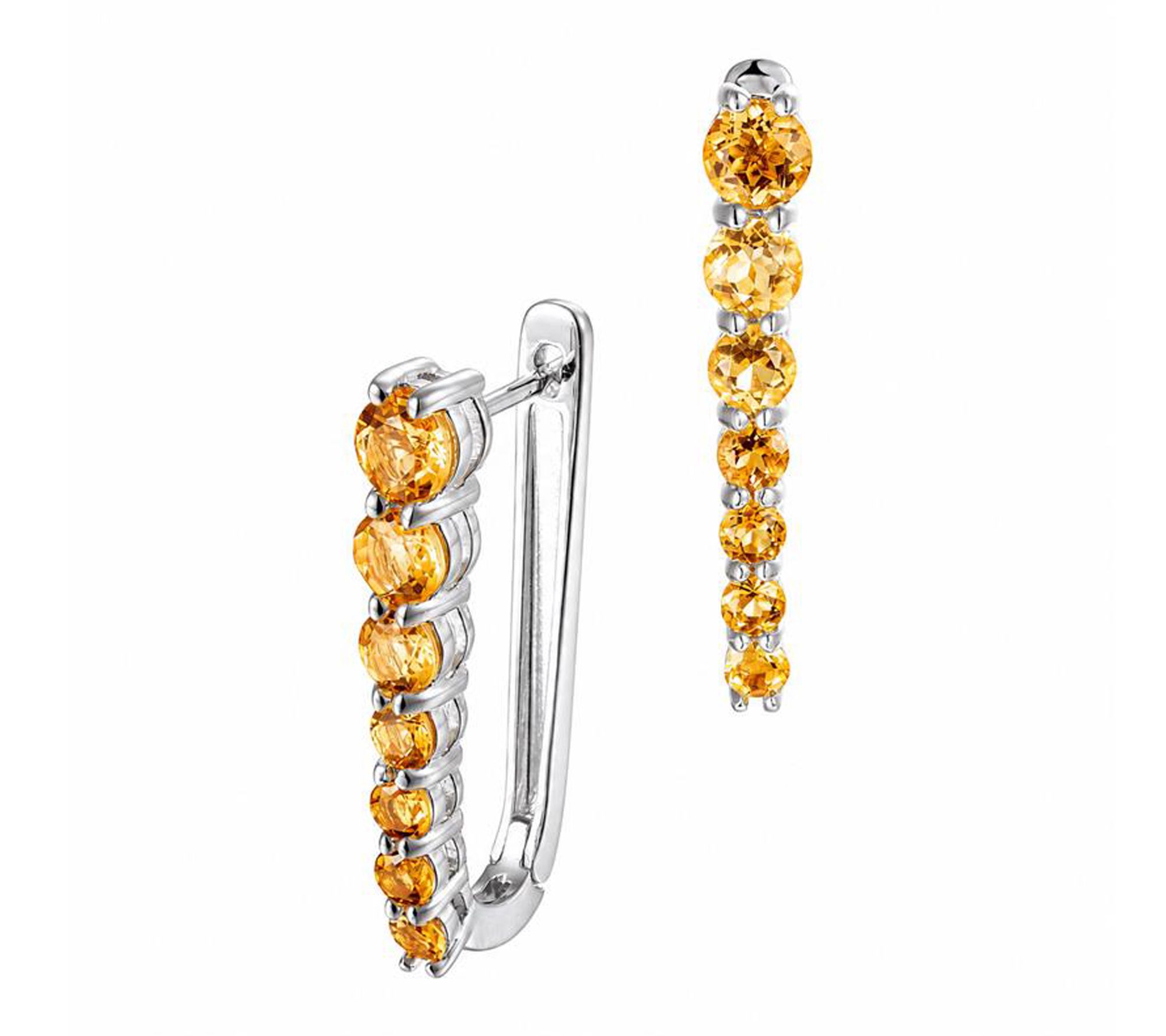 Affinity Gems Graduated Gemstone U-Hoop Earrings, Sterling