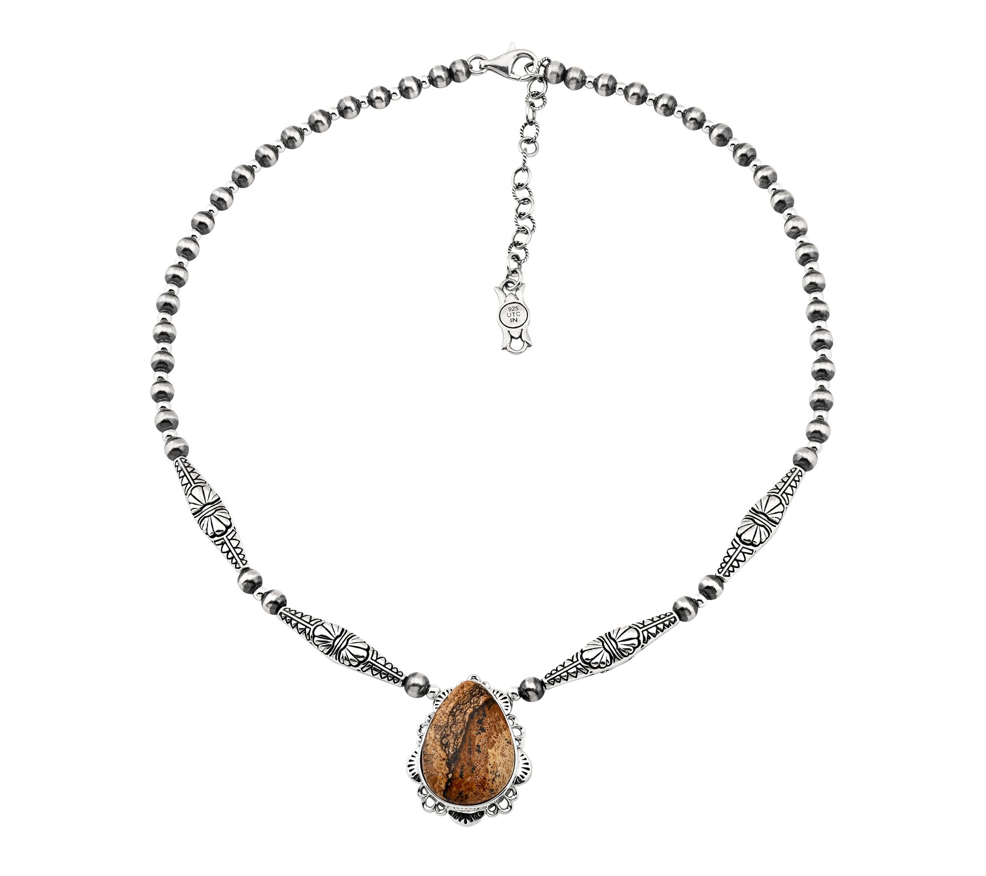 American West Sterling Freeform Gemstone 17" Necklace