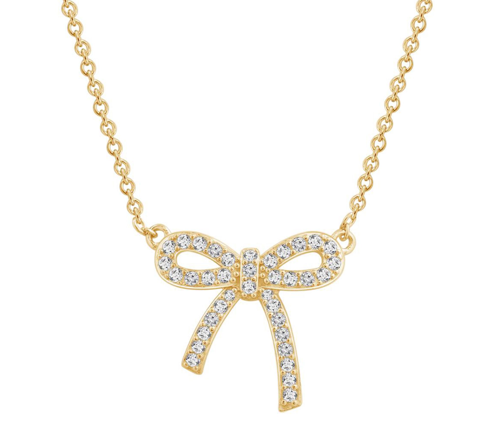 Fire Light 0.55 cttw Lab Grown Diamond Bow Ne cklace
