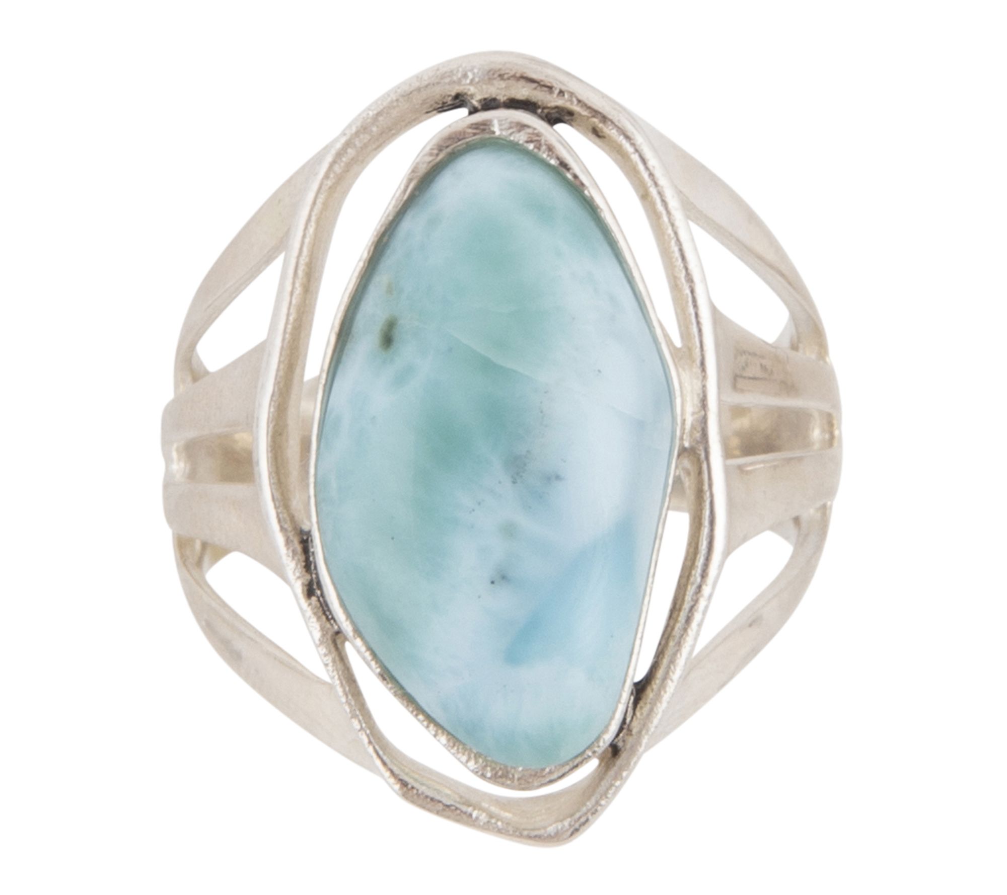 Barse Artisan Crafted Abstract Larimar Statement Ring
