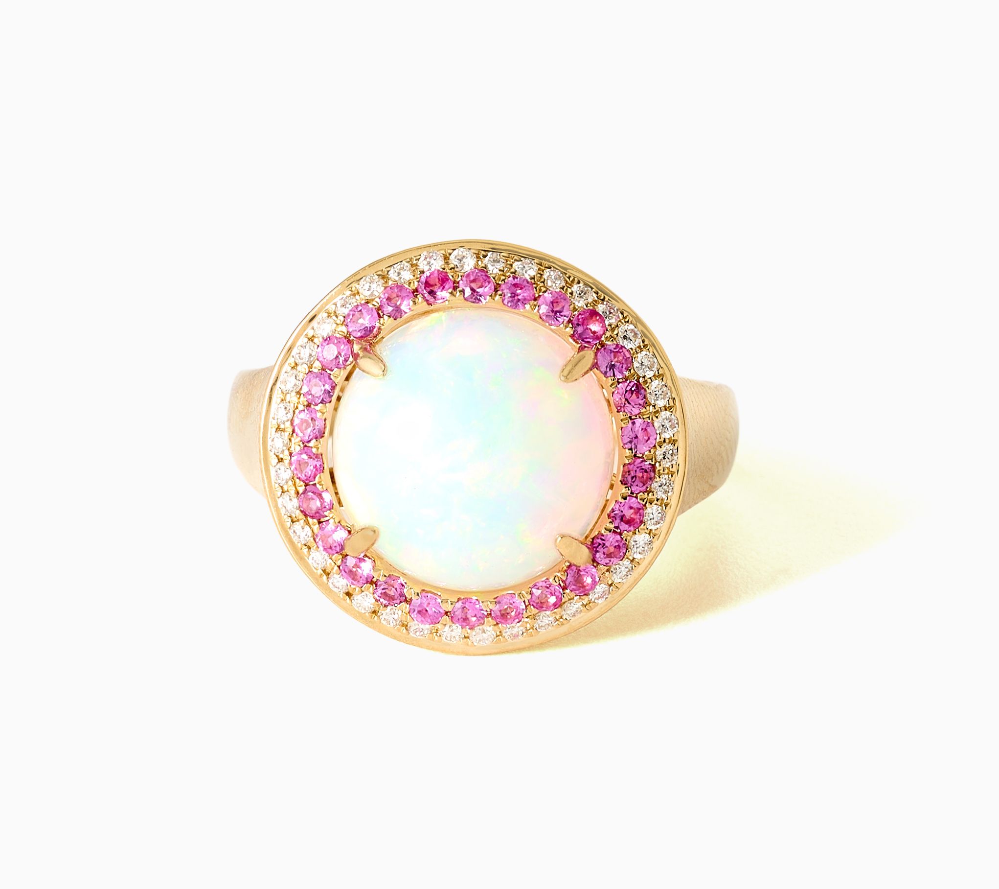 Color by Jeff Moseley 3.00ctw Ethiopian Opal Ha o Ring,14K Gold