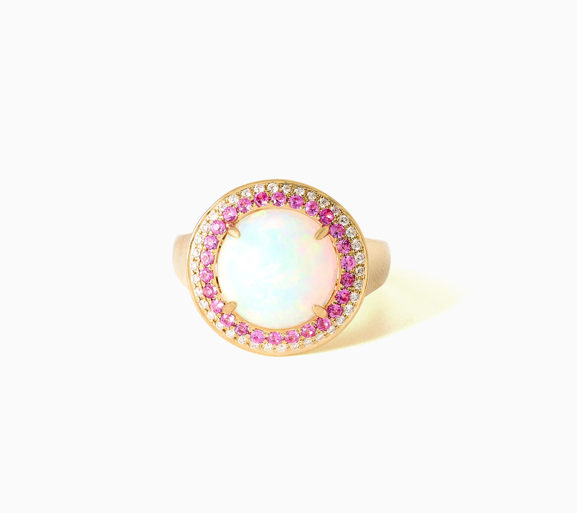 Color by Jeff Moseley 3.00 ctw Ethiopian Opal Halo Ring, 14K Gold