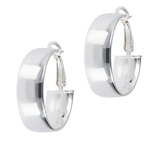 UltraFine Silver 3/4" Wide Oval Hoop Earrings